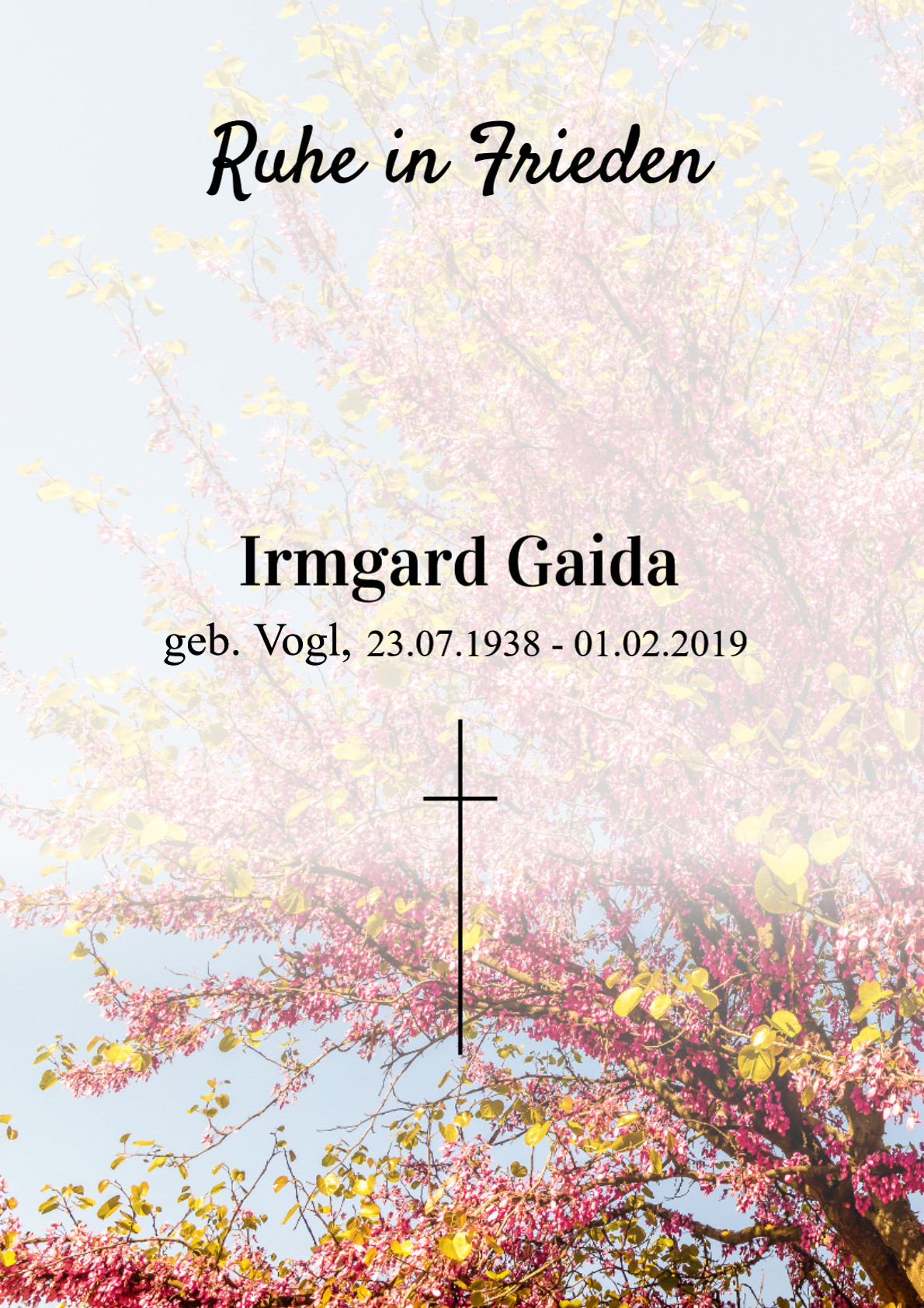 Traueranzeige von Irmgard Gaida