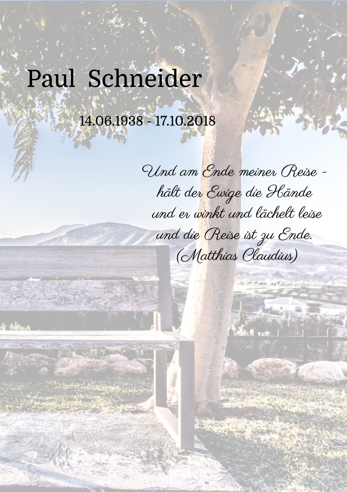 Traueranzeige von Paul Schneider