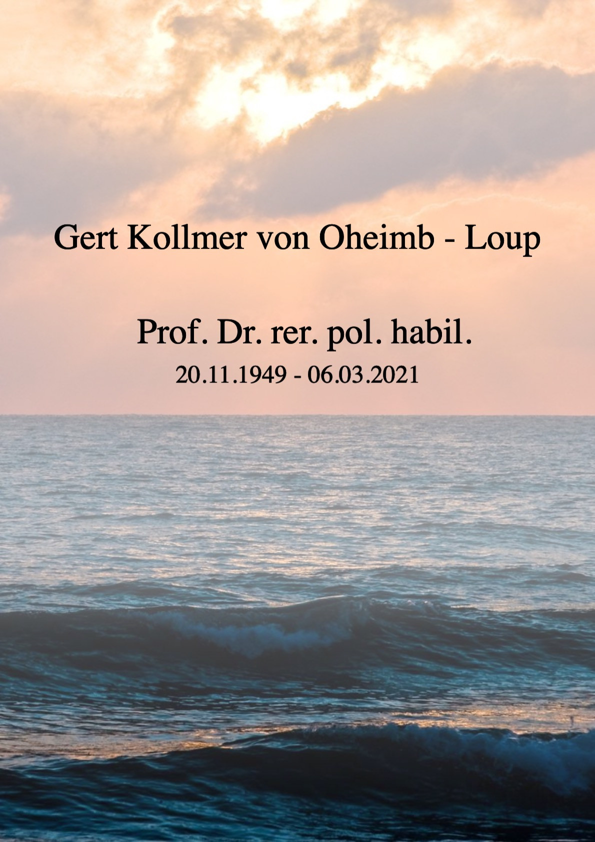 Traueranzeige von Gert Kollmer von Oheimb - Loup