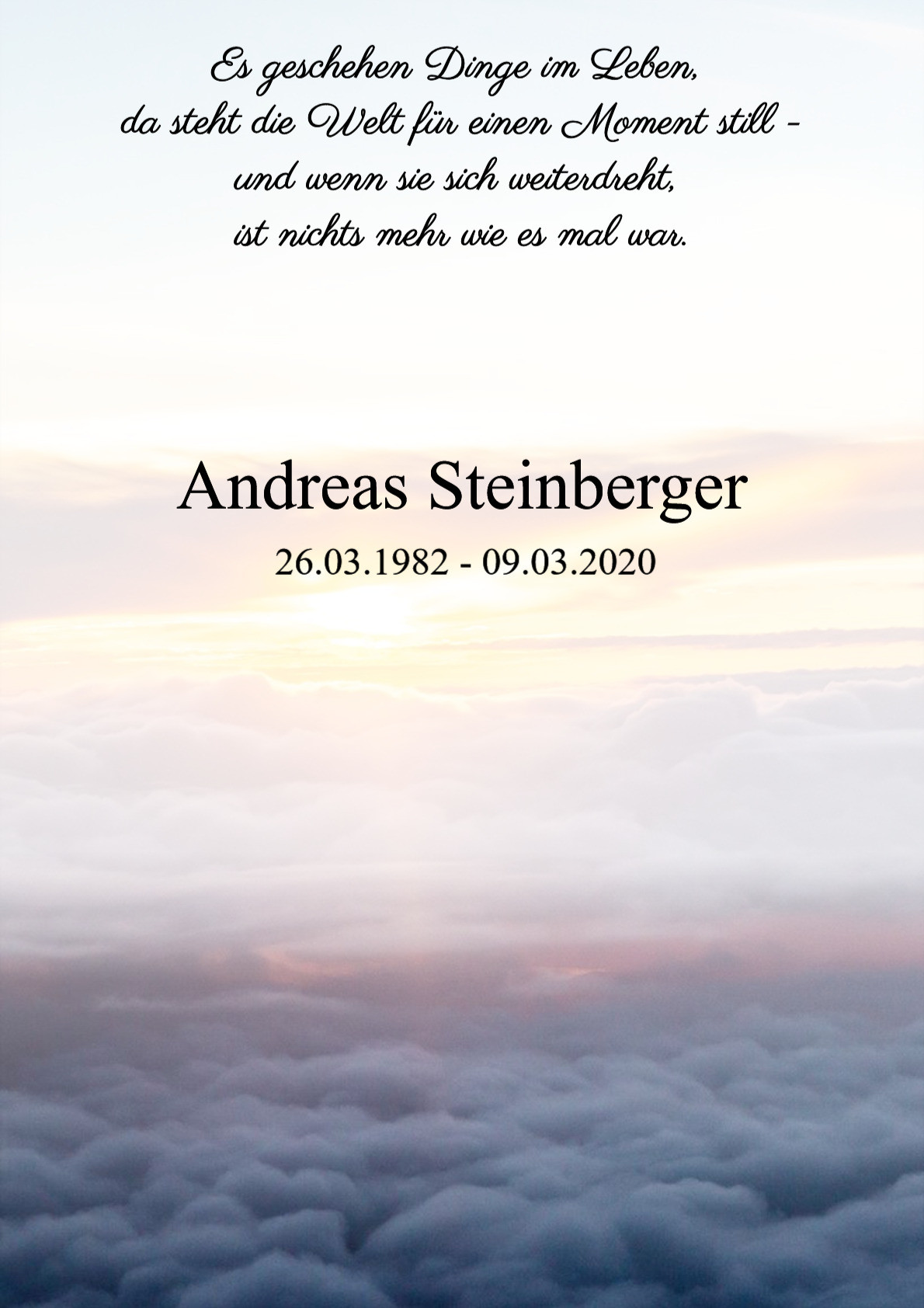 Traueranzeige von Andreas Steinberger