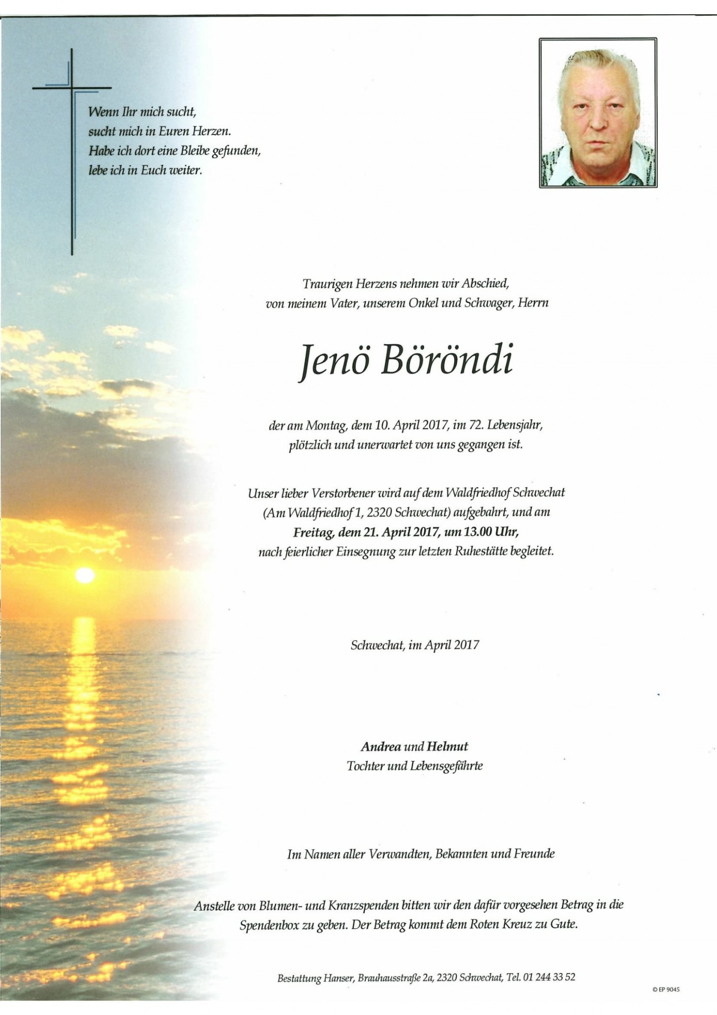 Traueranzeige von Jenö Böröndi