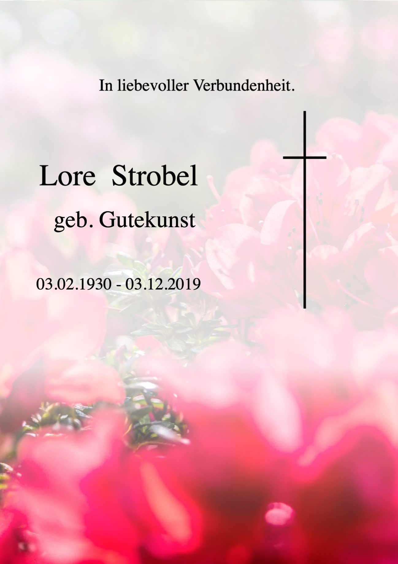 Traueranzeige von Lore Strobel