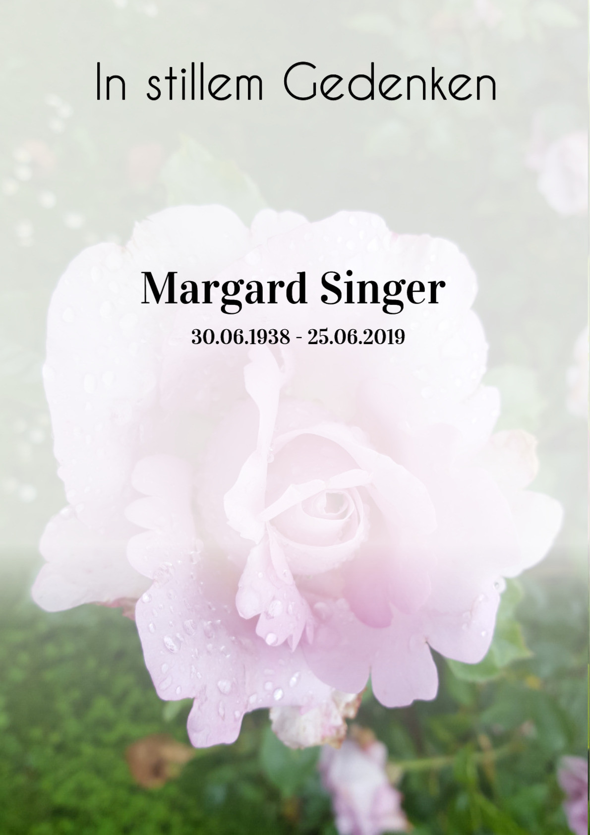 Traueranzeige von Margard Singer