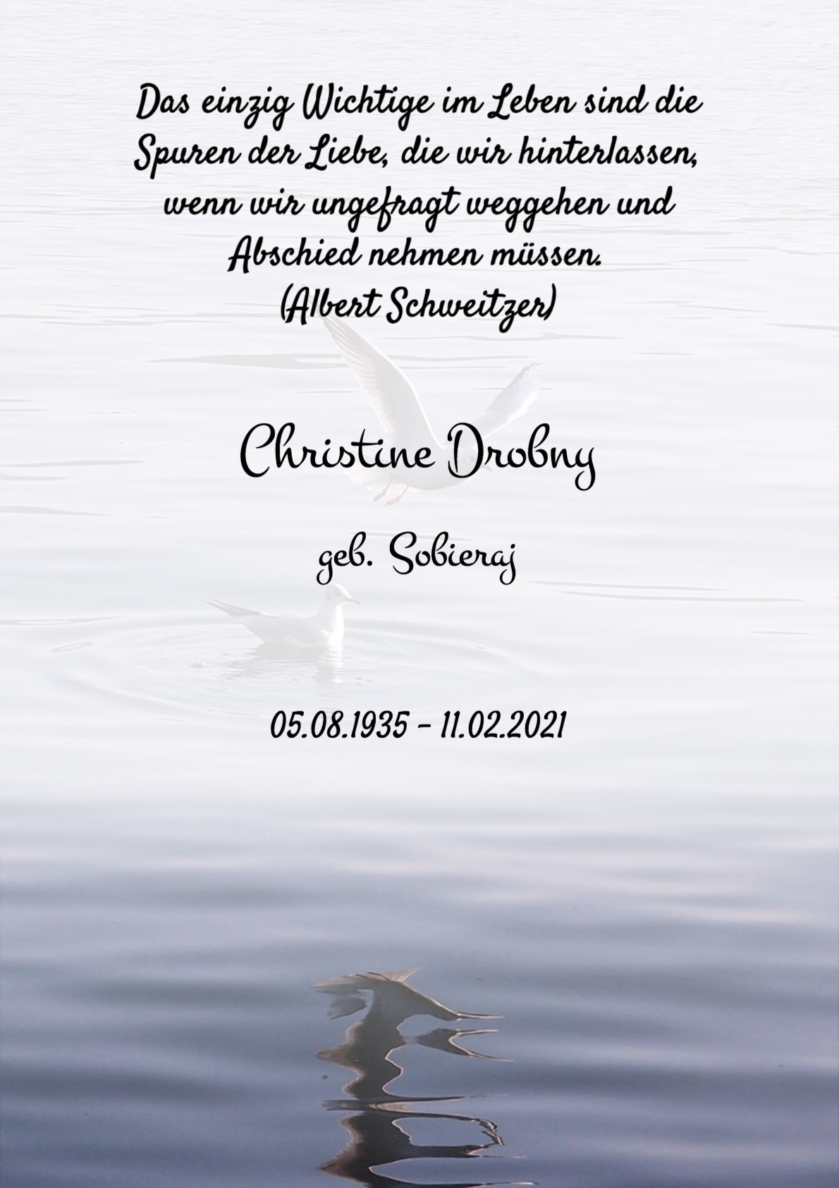Traueranzeige von Christine Drobny