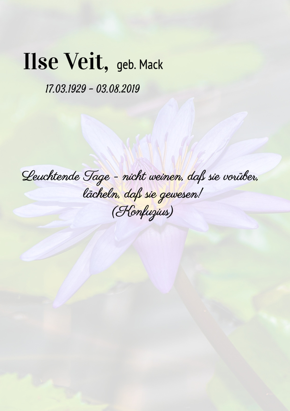 Traueranzeige von Ilse Veit