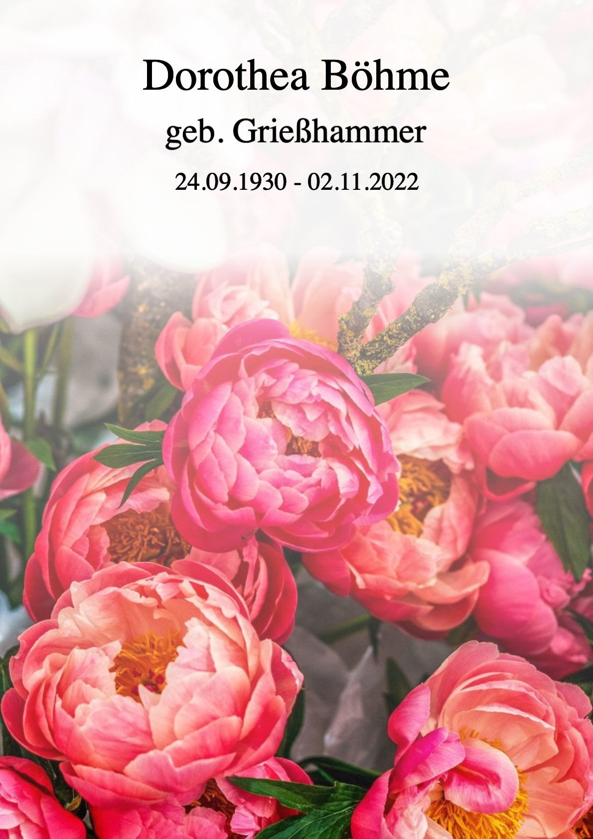 Traueranzeige von Dorothea Böhme