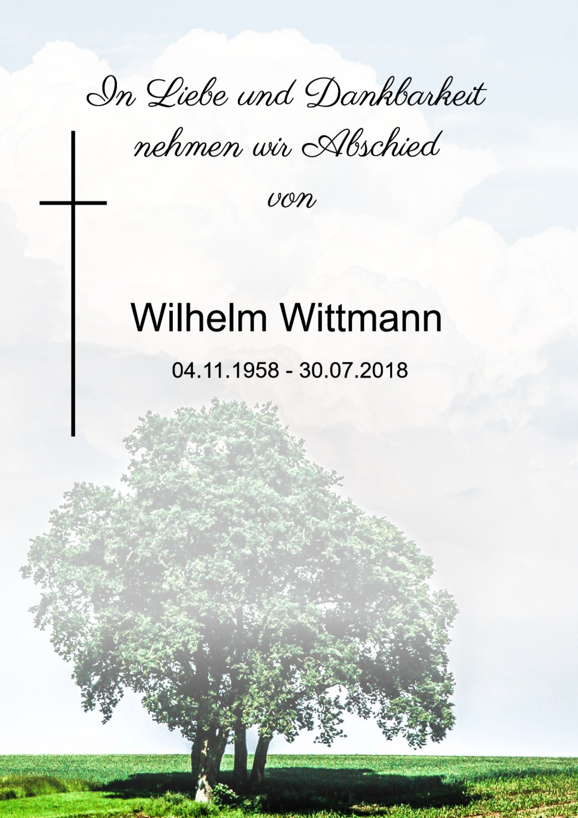 Traueranzeige von Wilhelm Wittmann