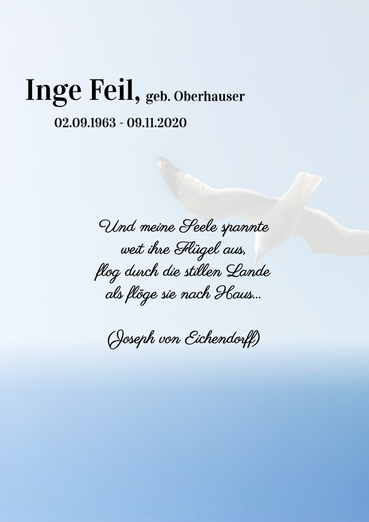 Traueranzeige von Inge Feil