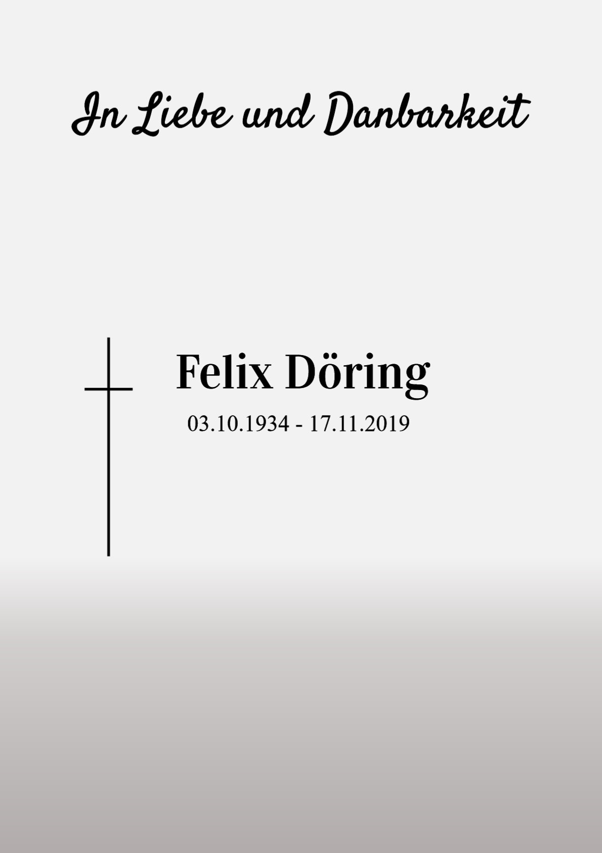 Traueranzeige von Felix Döring