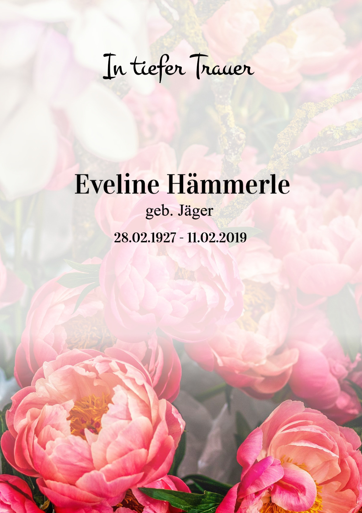 Traueranzeige von Eveline Hämmerle