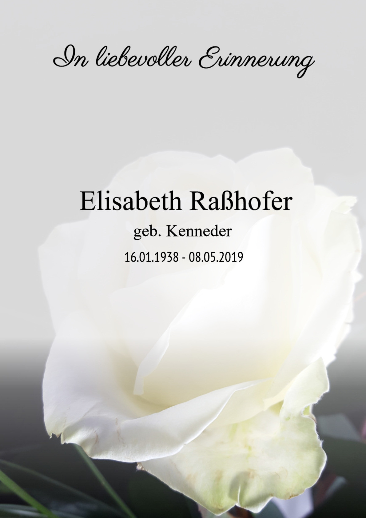 Traueranzeige von Elisabeth Raßhofer