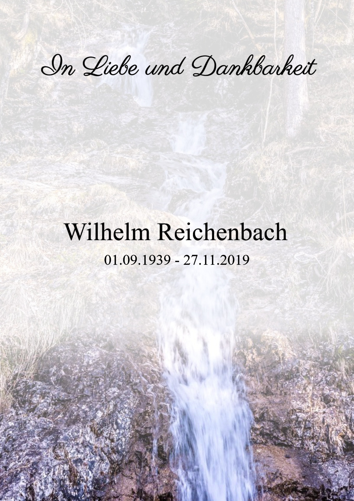 Traueranzeige von Wilhelm Reichenbach
