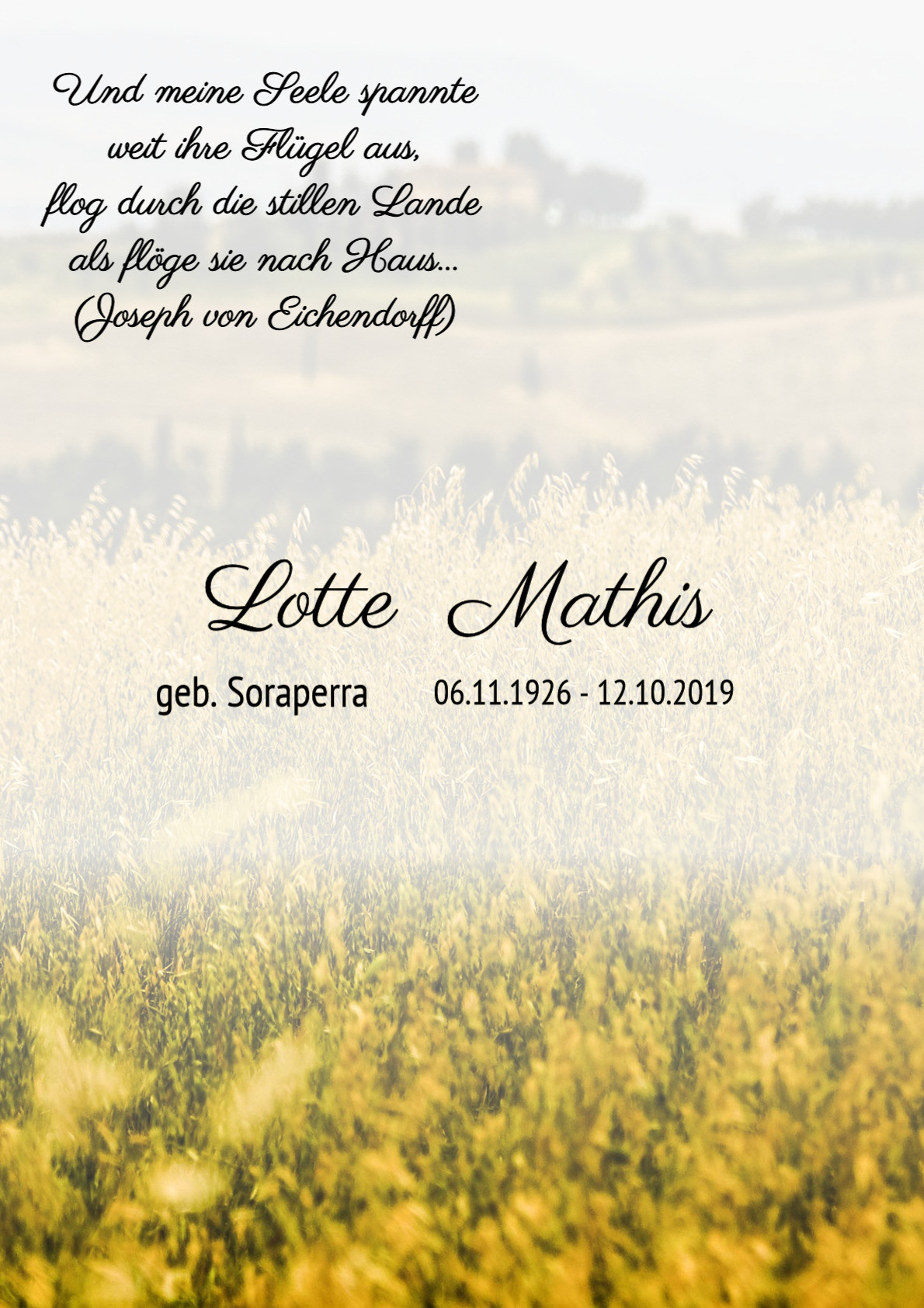 Traueranzeige von Lotte Mathis
