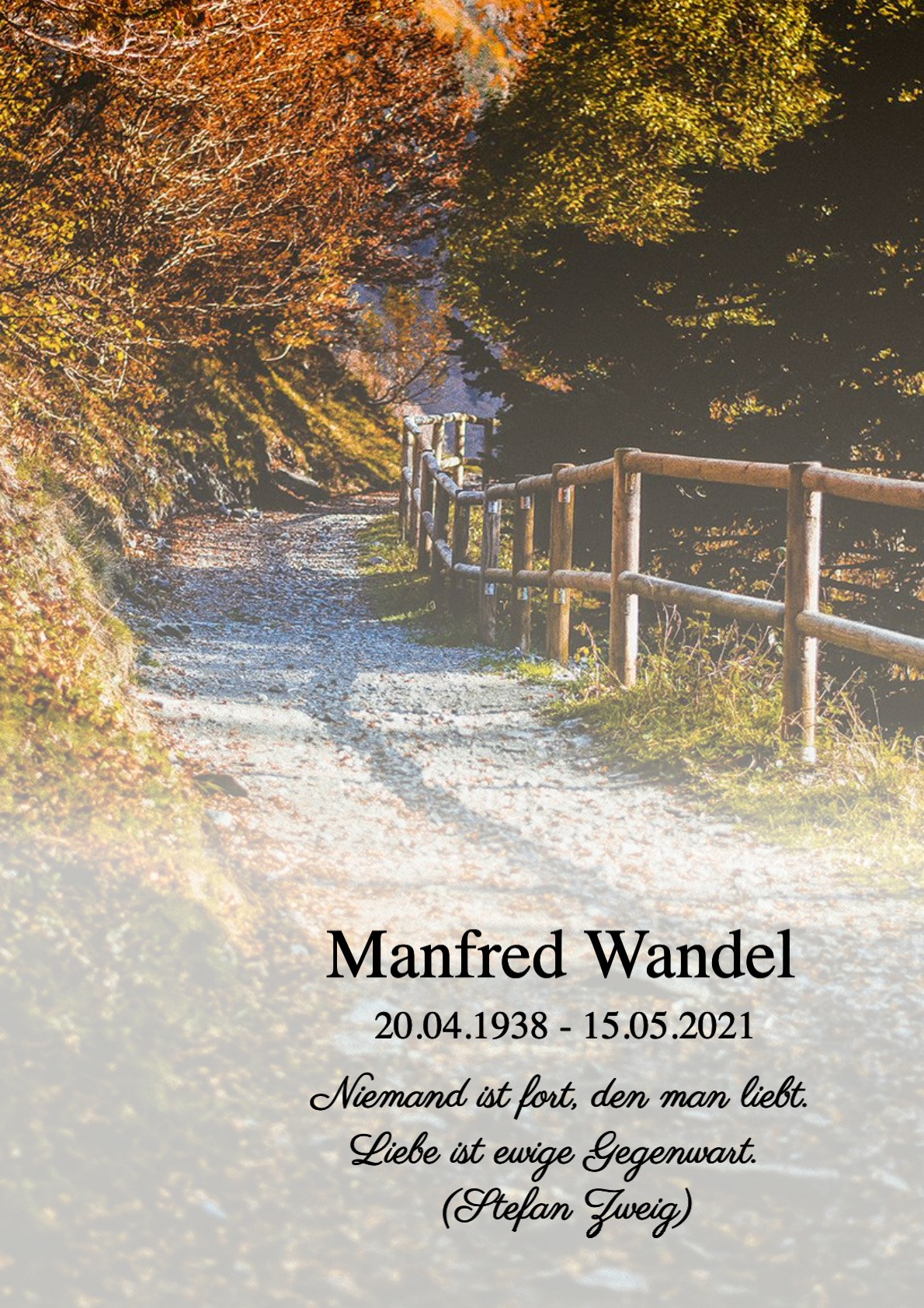 Traueranzeige von Manfred Wandel