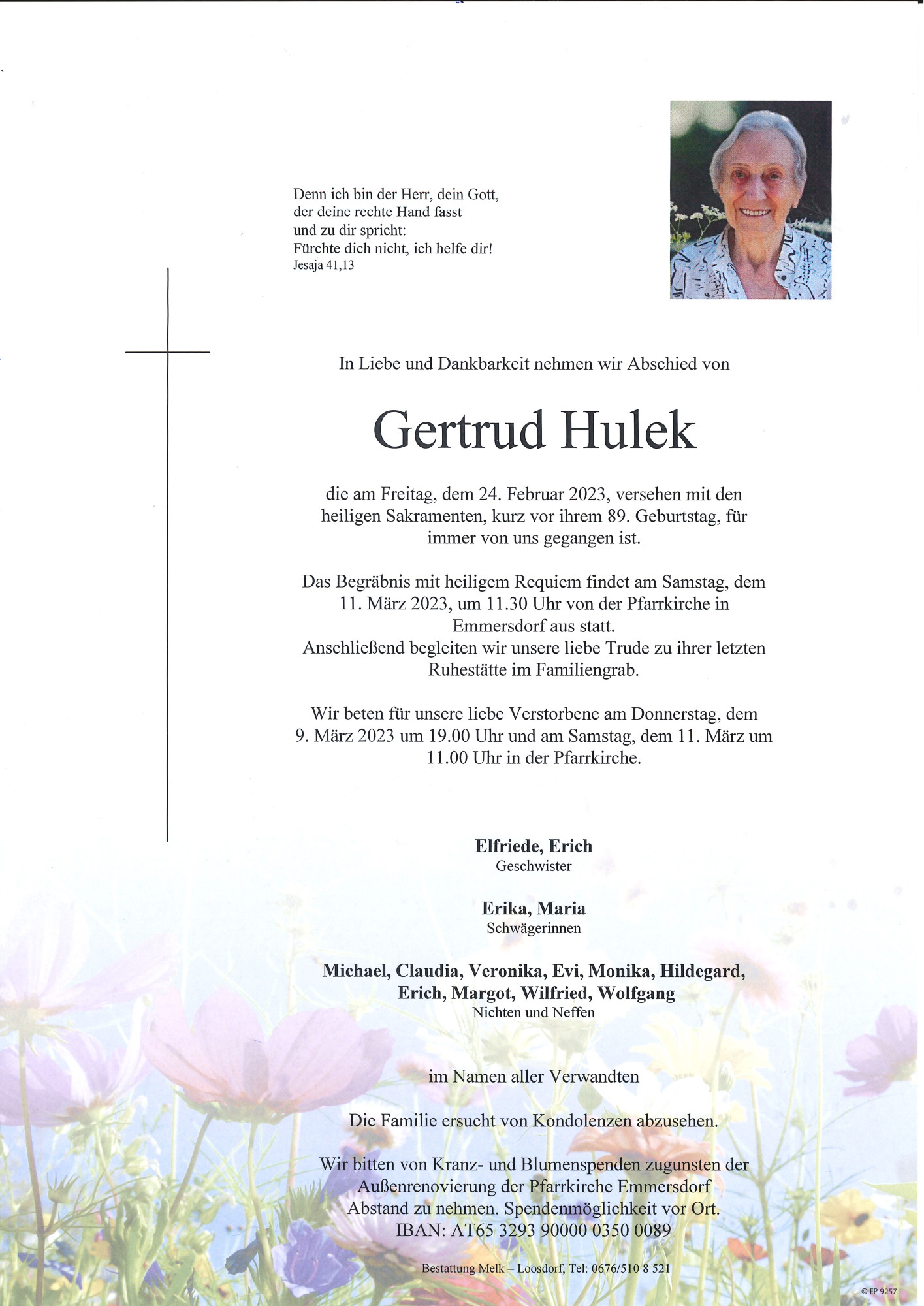 Traueranzeige von Gertrud Hulek