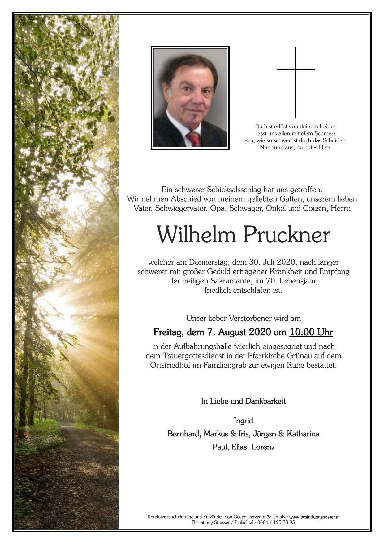 Traueranzeige von Wilhelm Pruckner