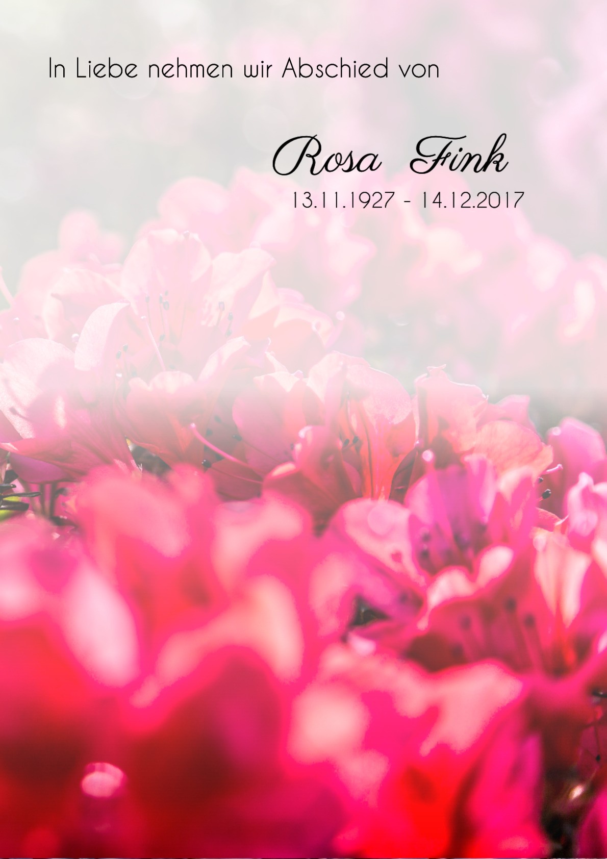 Traueranzeige von Rosa Fink