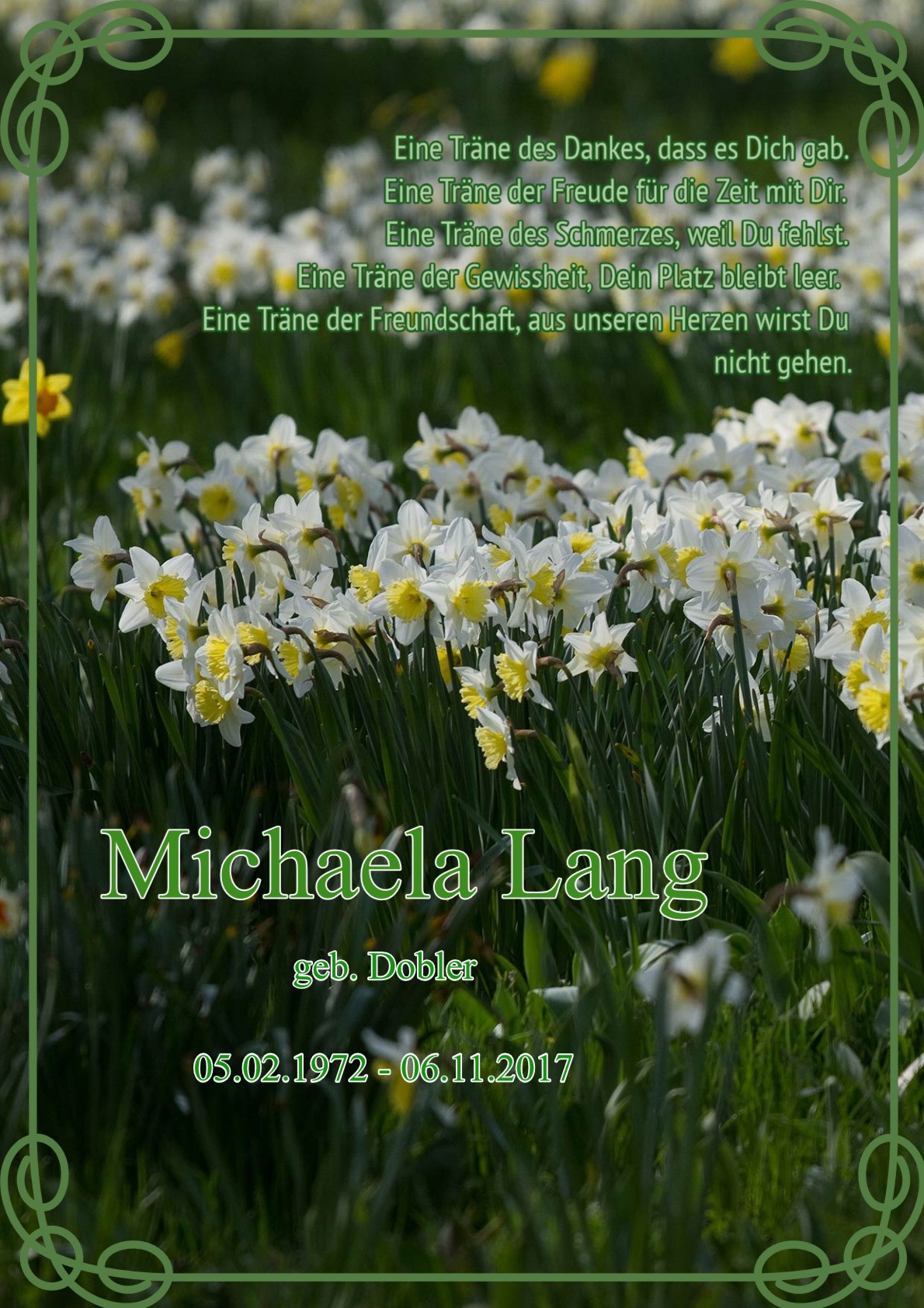 Traueranzeige von Michaela Lang