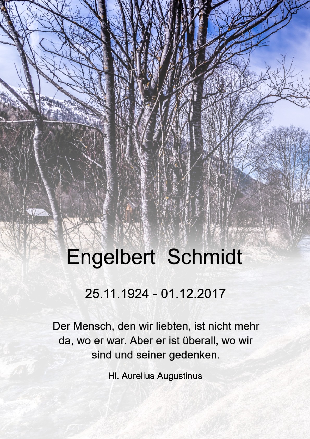 Traueranzeige von Engelbert Schmidt