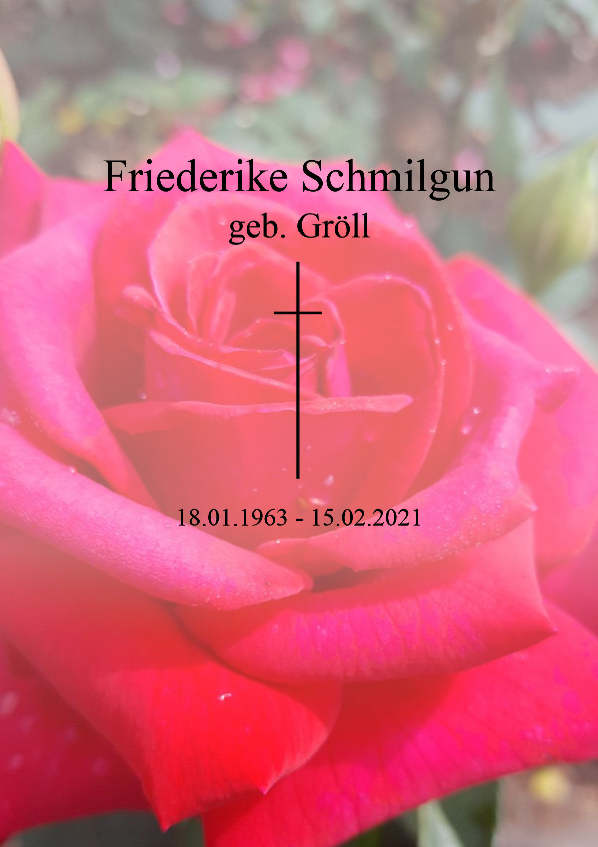 Traueranzeige von Friederike Schmilgun