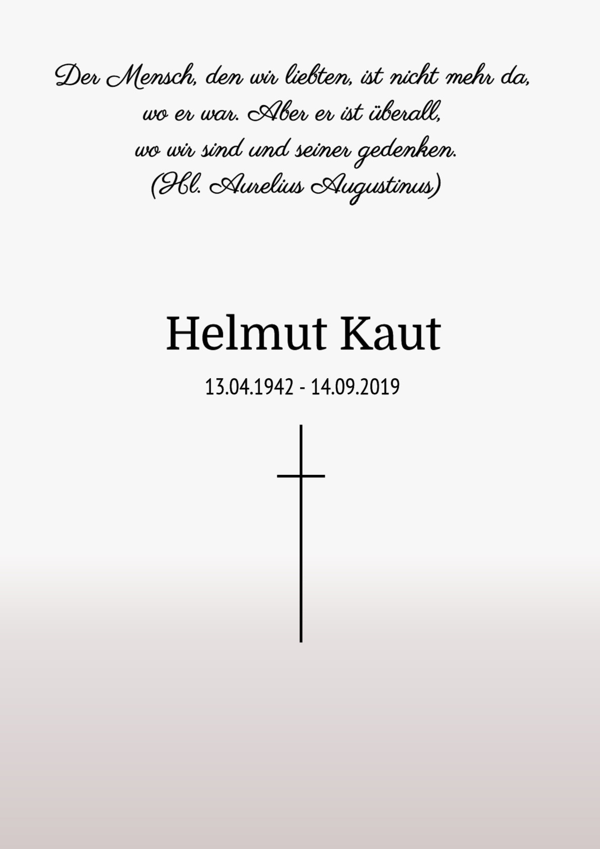 Traueranzeige von Helmut Kaut