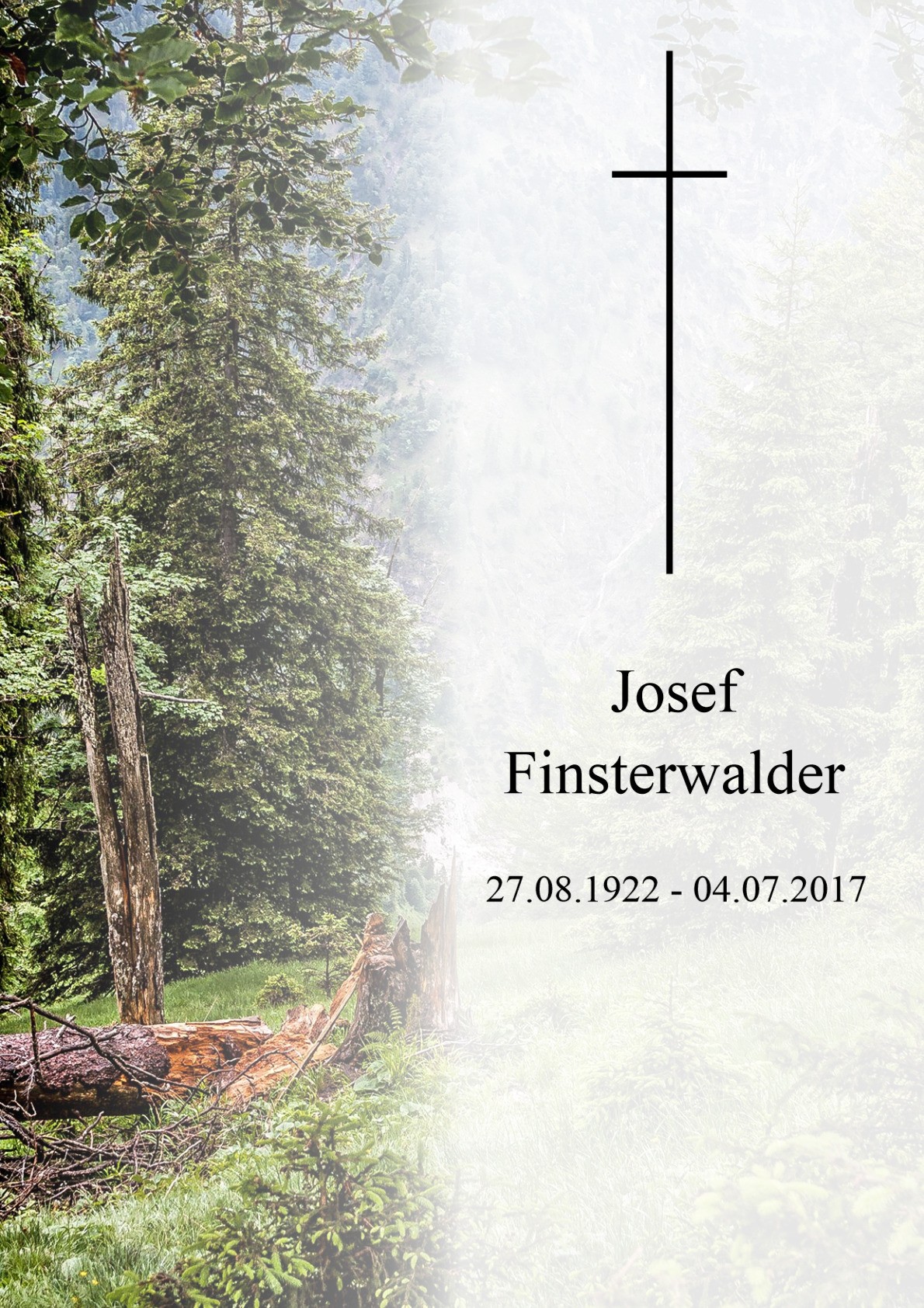 Traueranzeige von Josef Finsterwalder