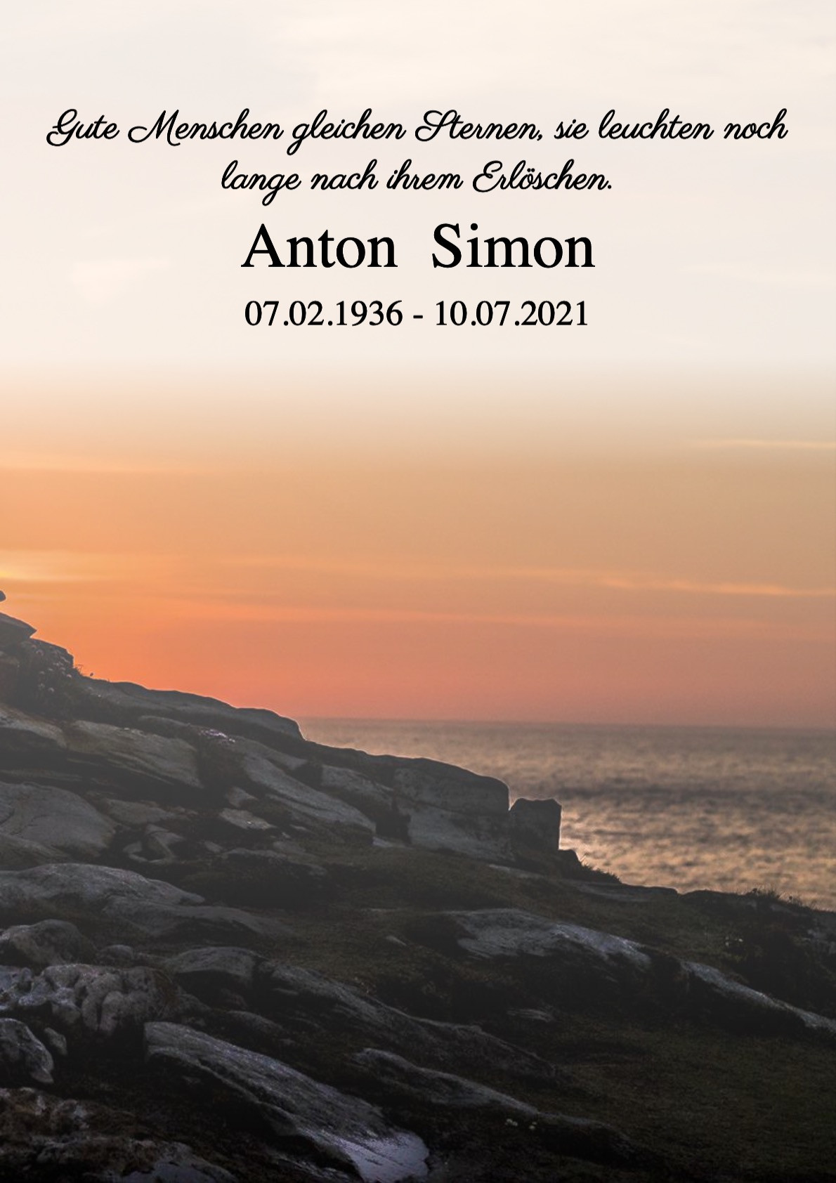 Traueranzeige von Anton Simon