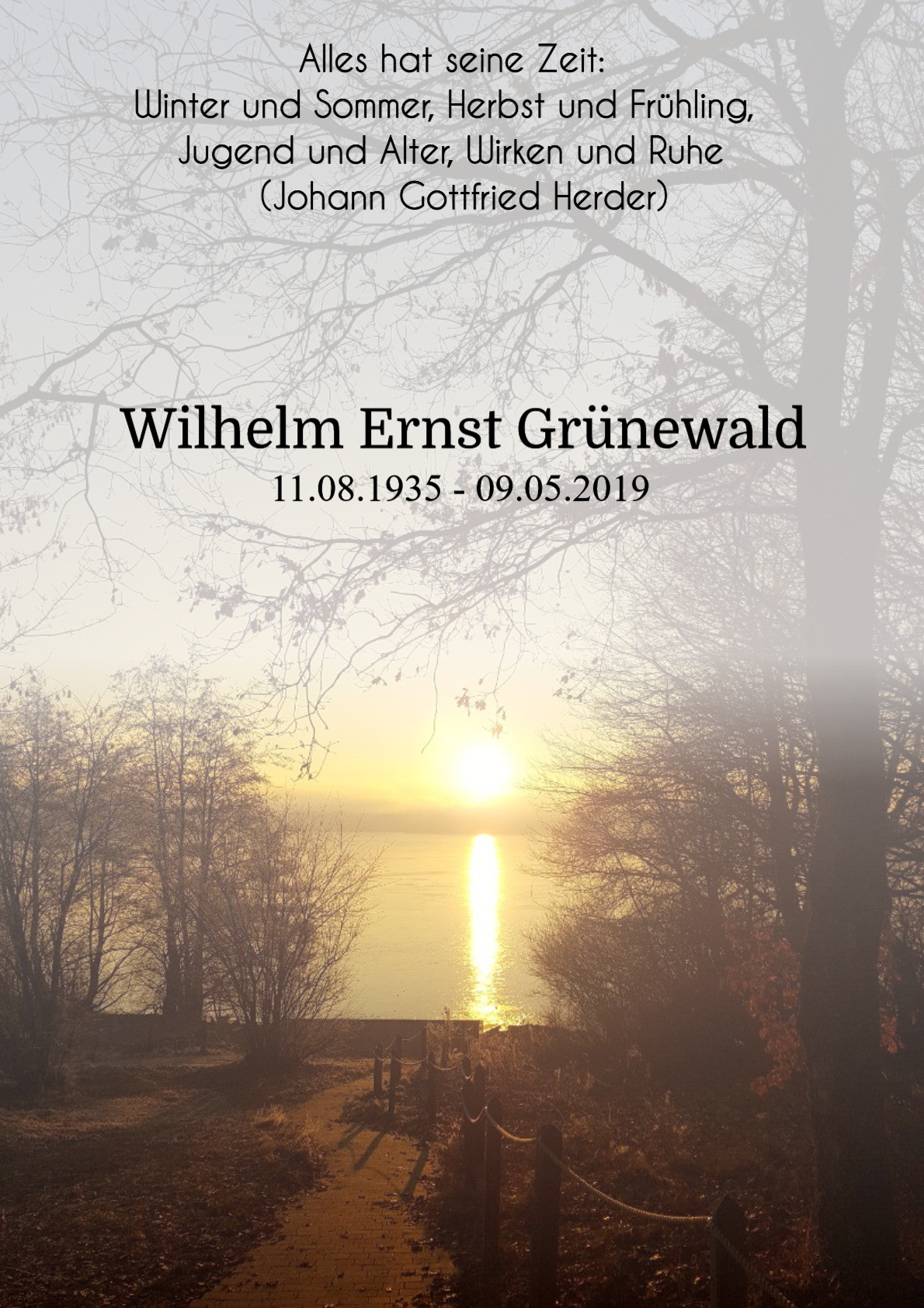 Traueranzeige von Wilhelm Ernst Grünewald