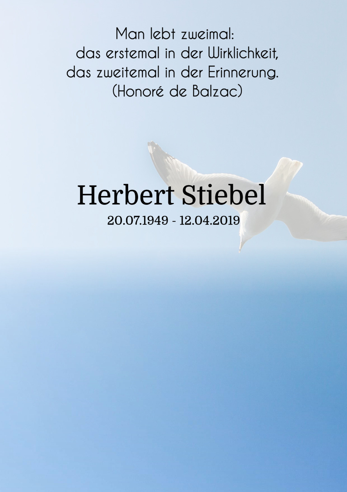 Traueranzeige von Herbert Stiebel