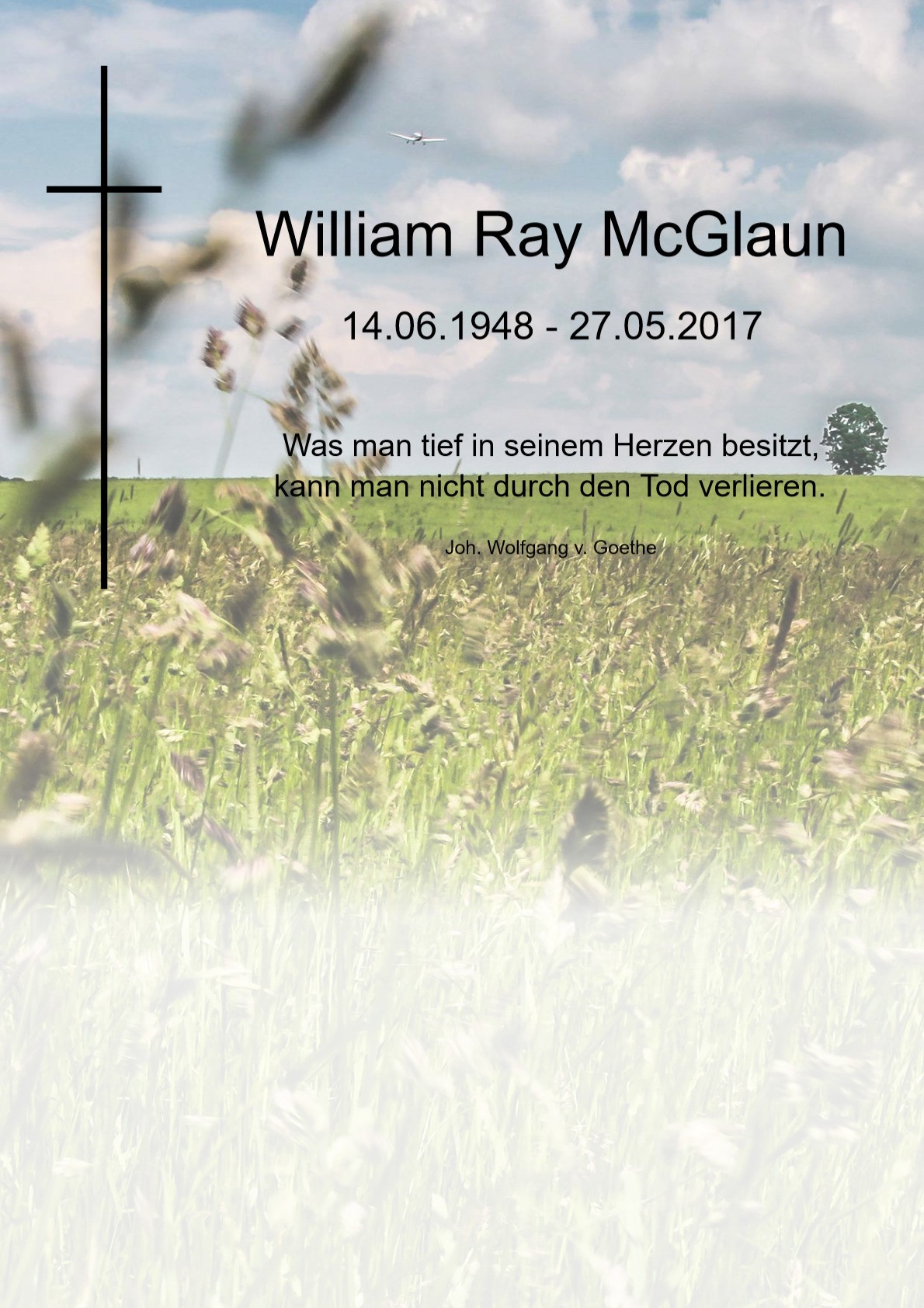 Traueranzeige von William Ray McGlaun
