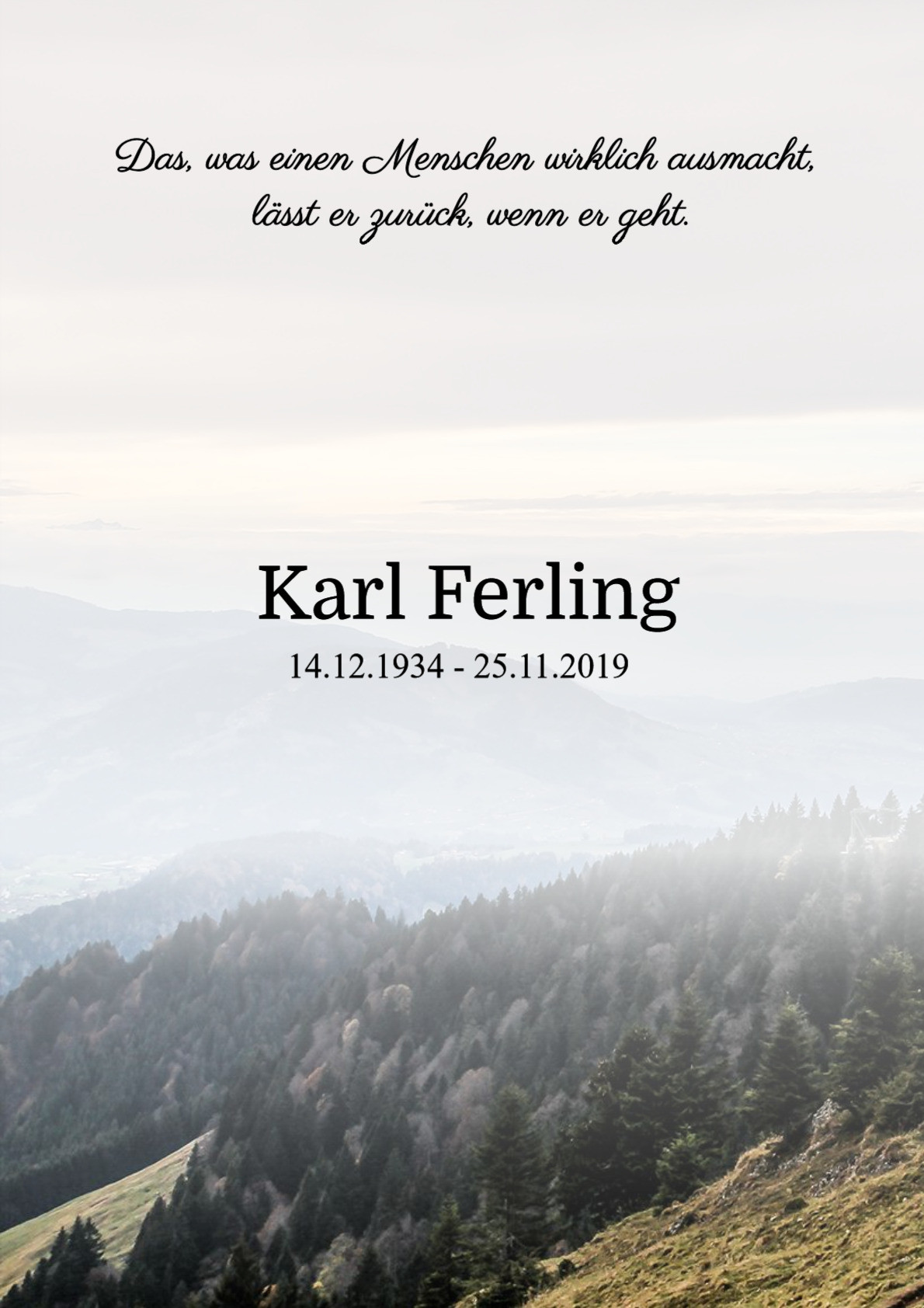 Traueranzeige von Karl Ferling