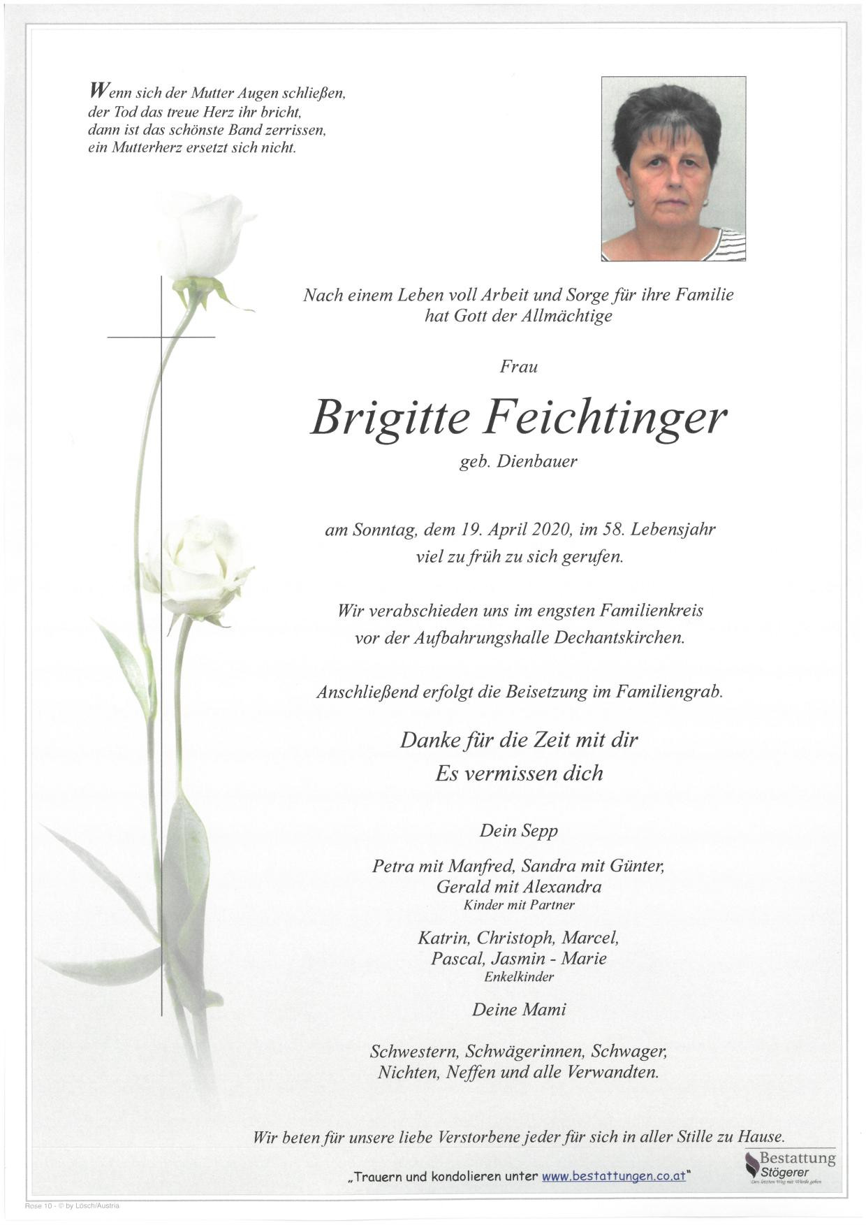 Traueranzeige von Brigitte Feichtinger