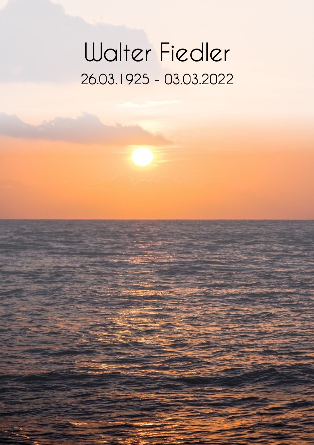 Traueranzeige von Walter Fiedler