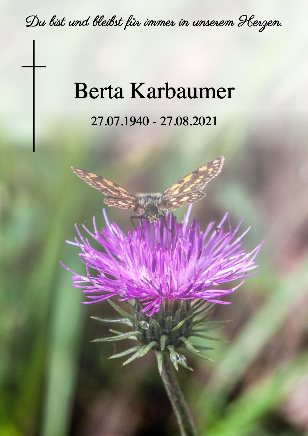 Traueranzeige von Berta Karbaumer