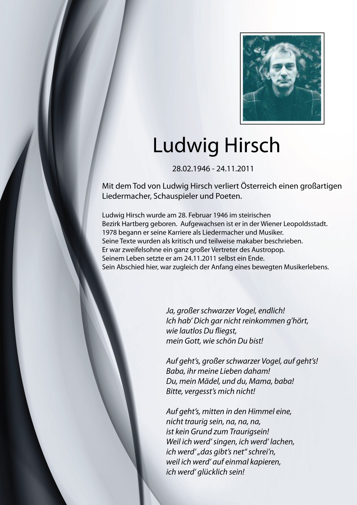 Traueranzeige von Ludwig Hirsch
