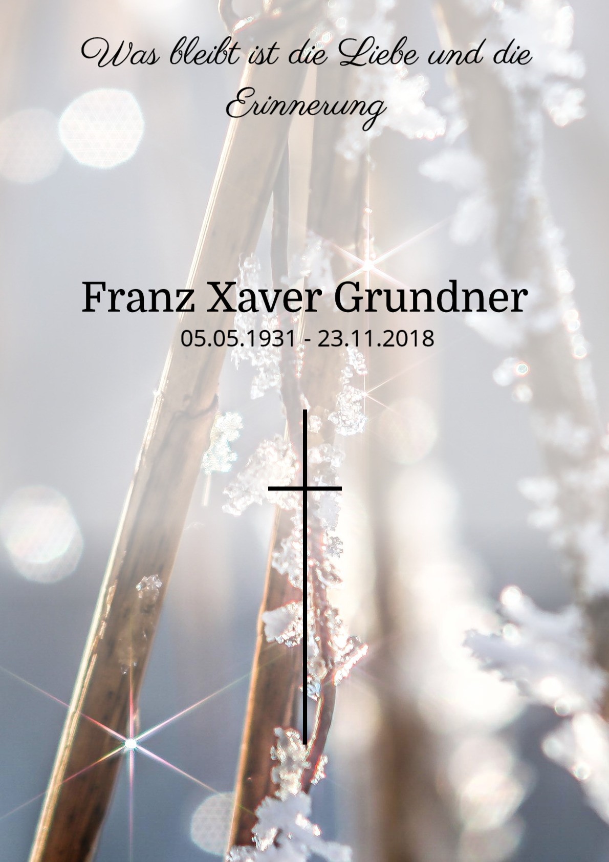 Traueranzeige von Franz Xaver Grundner