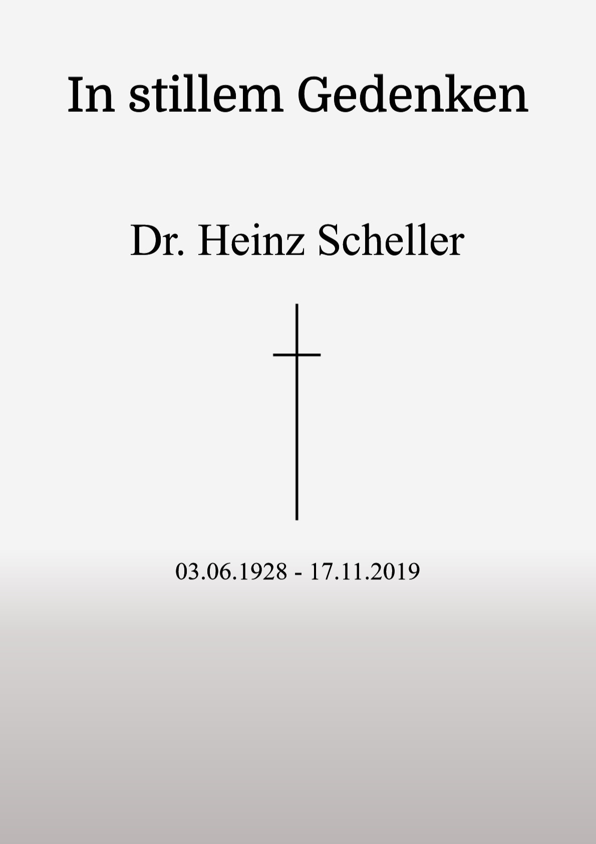 Traueranzeige von Dr. Heinz Scheller