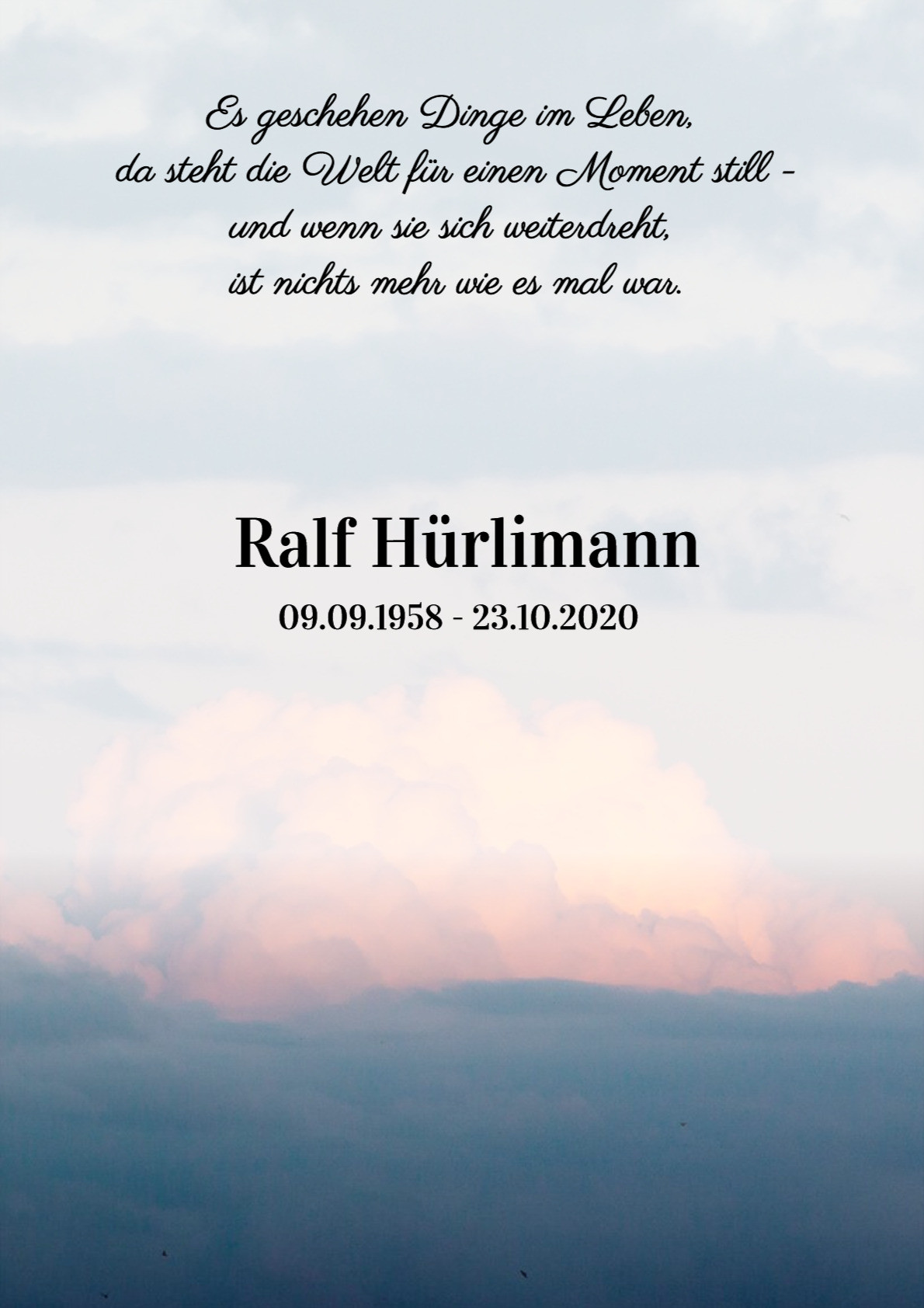 Traueranzeige von Ralf Hürlimann