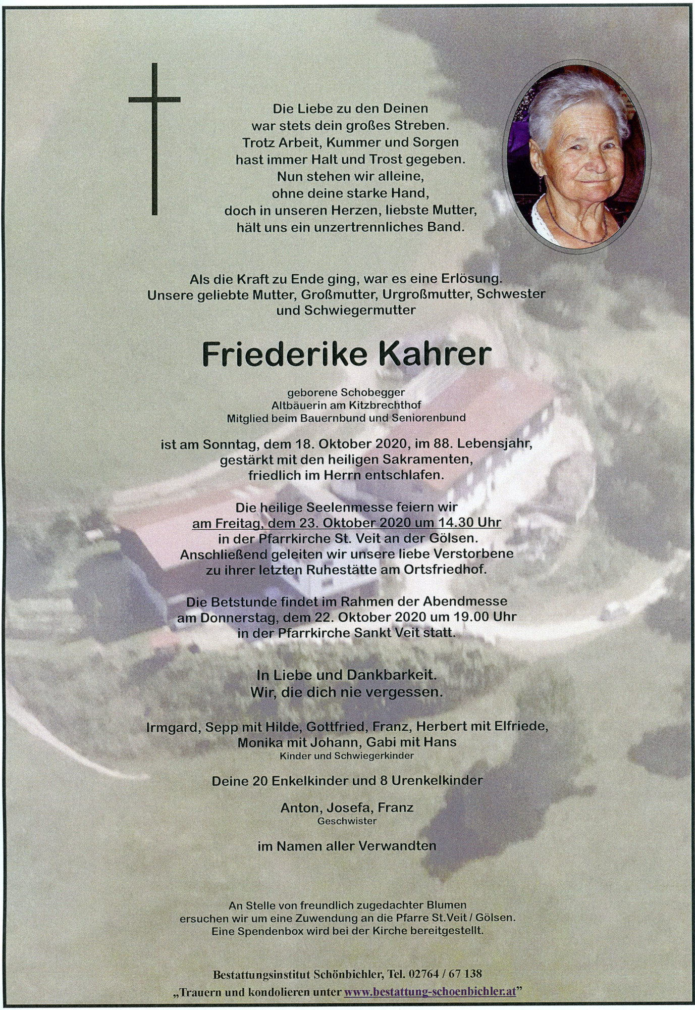 Traueranzeige von Friederike Kahrer