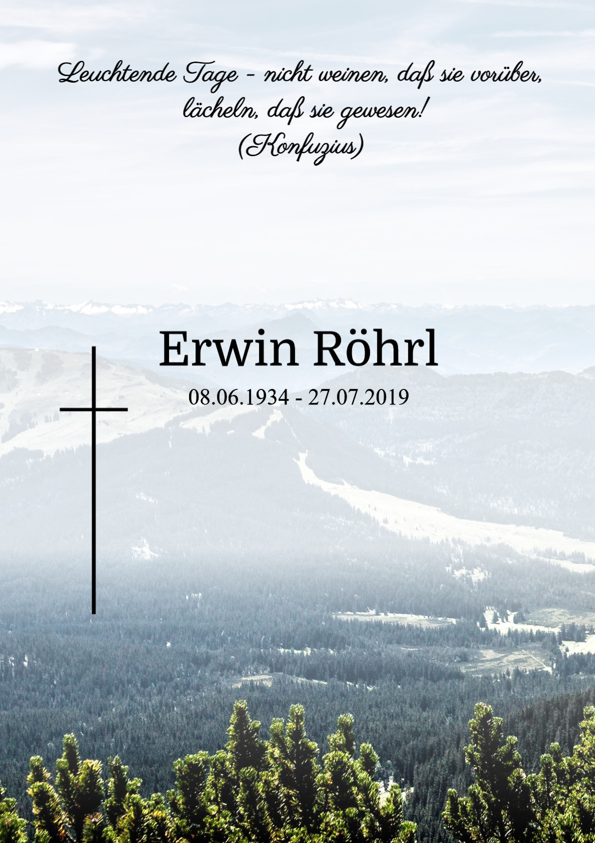 Traueranzeige von Erwin Röhrl