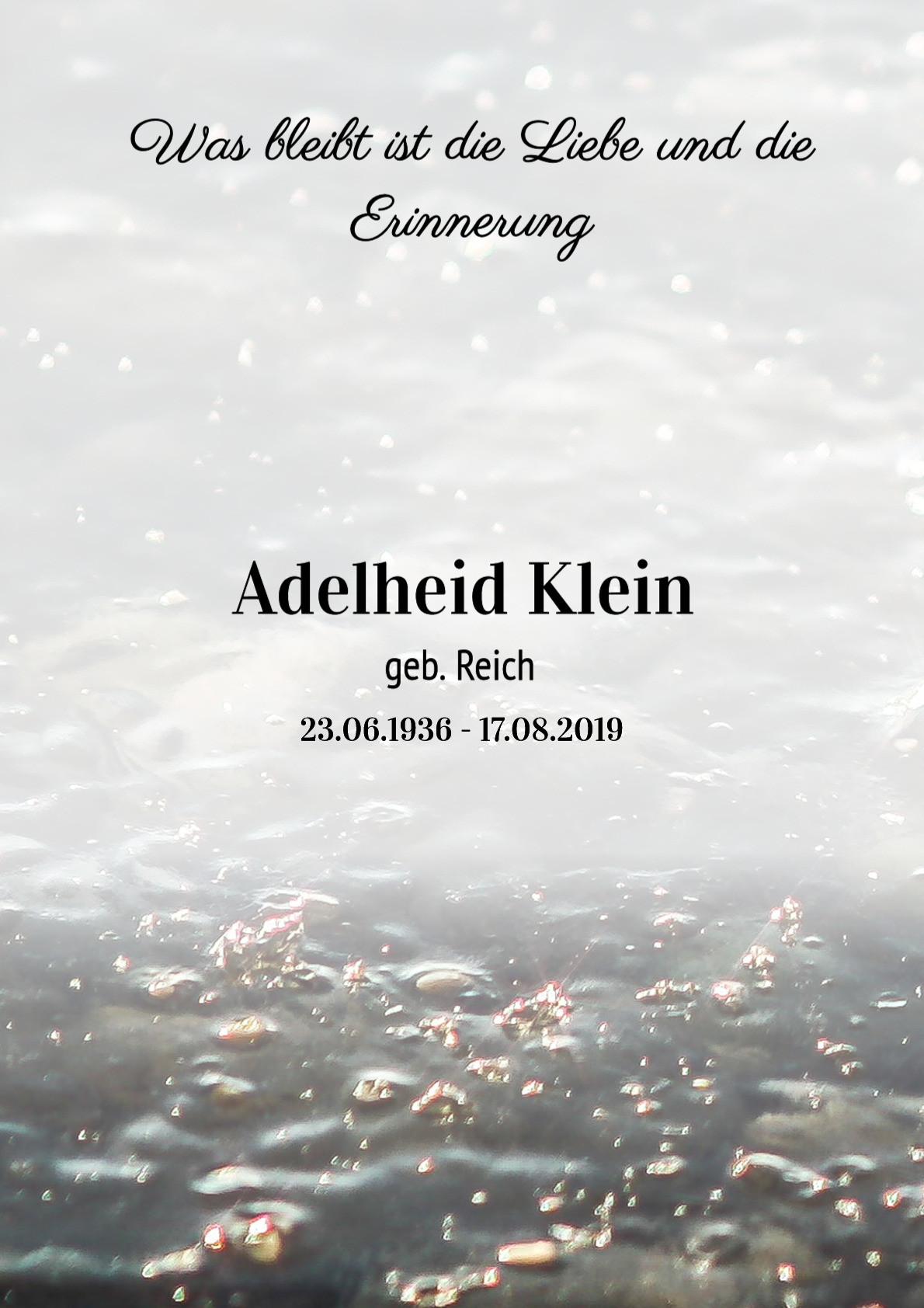 Traueranzeige von Adelheid Klein