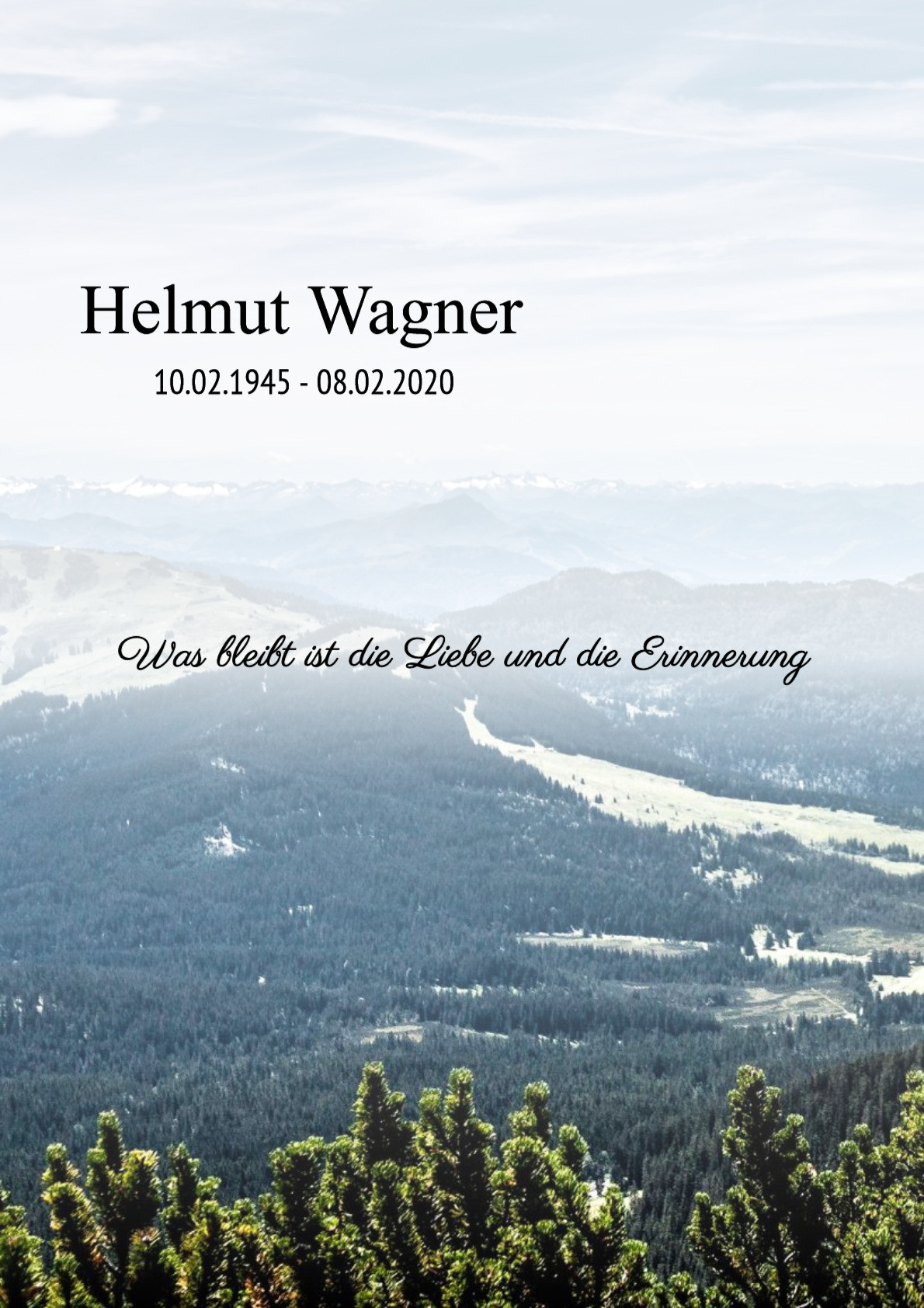 Traueranzeige von Helmut Wagner