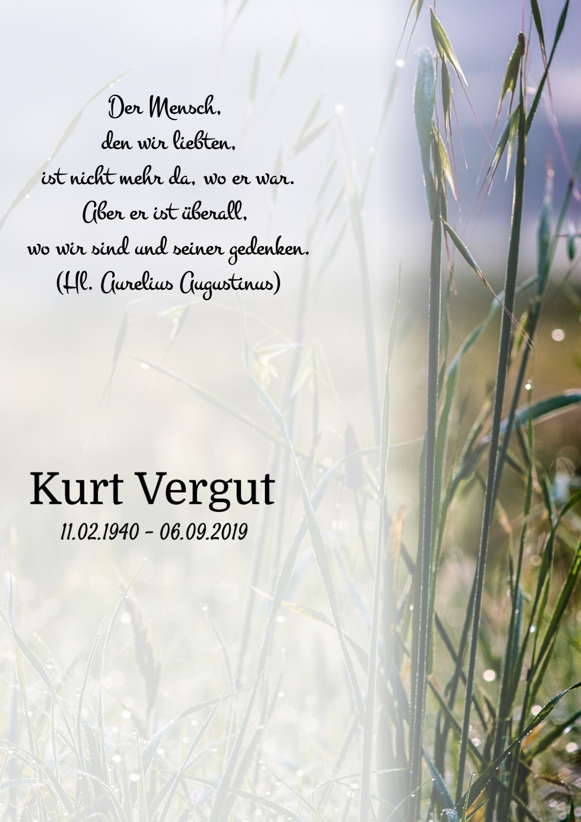 Traueranzeige von Kurt Vergut