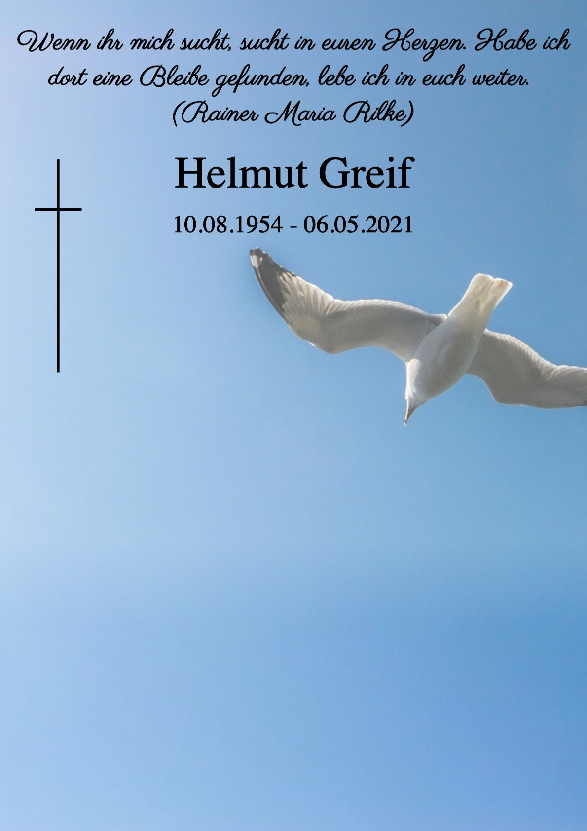 Traueranzeige von Helmut Greif