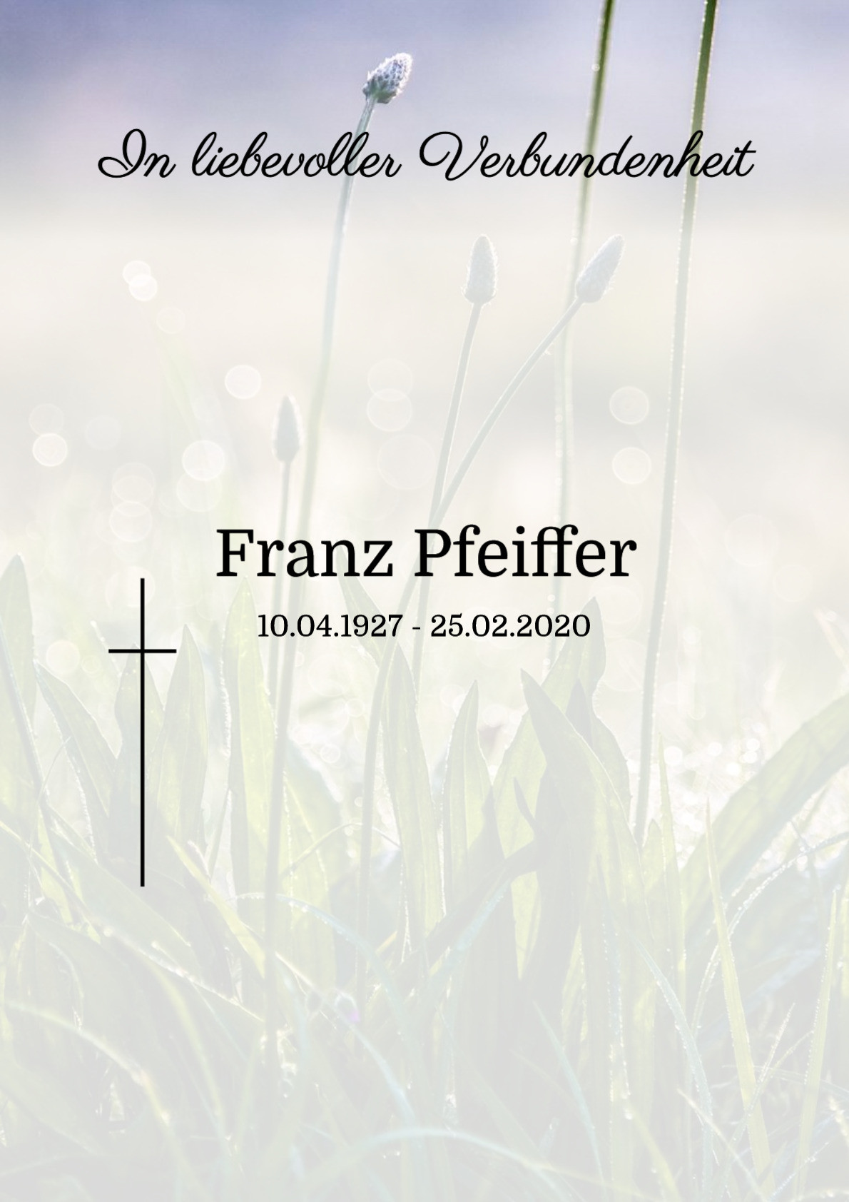 Traueranzeige von Franz Pfeiffer