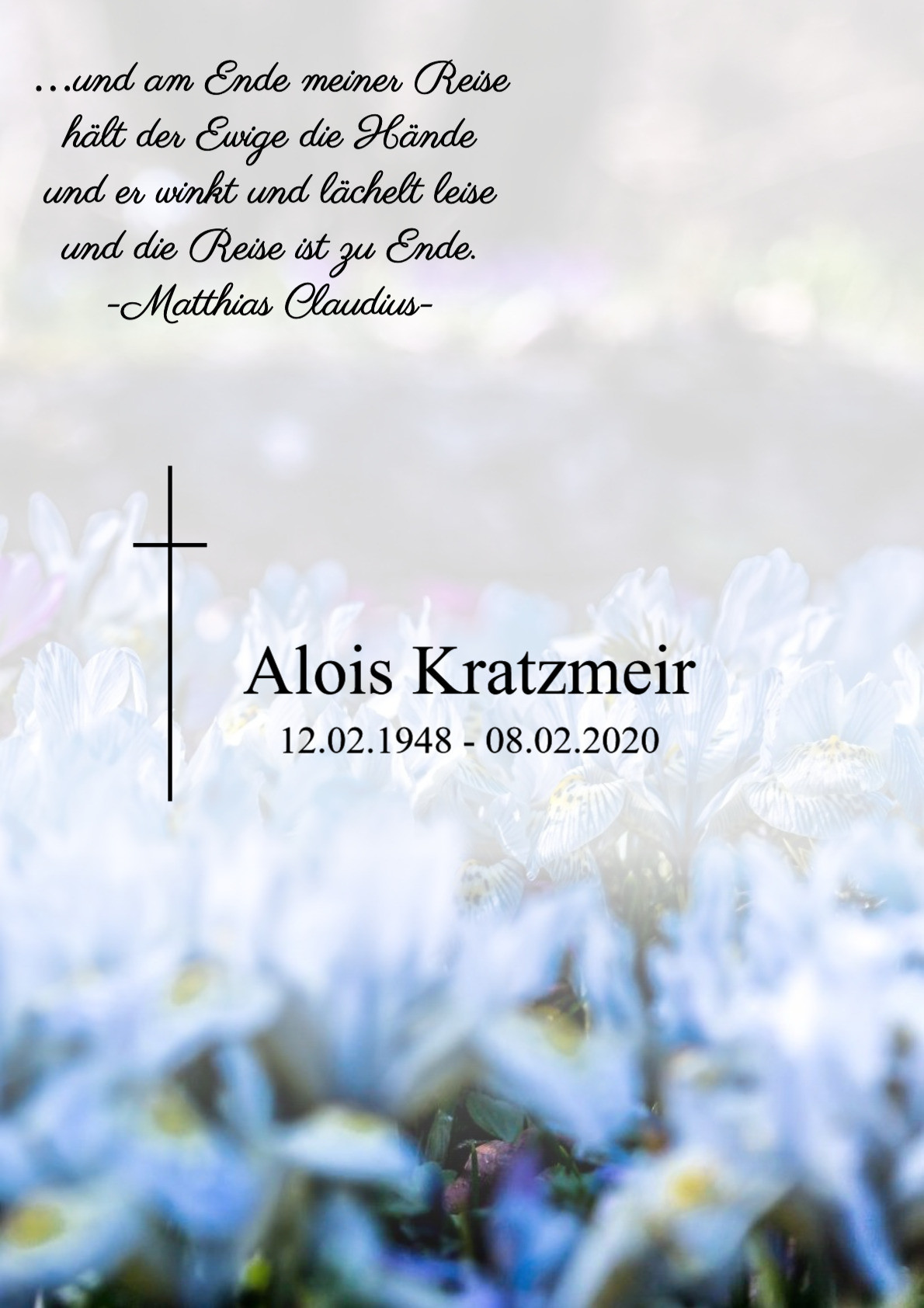 Traueranzeige von Alois Kratzmeir
