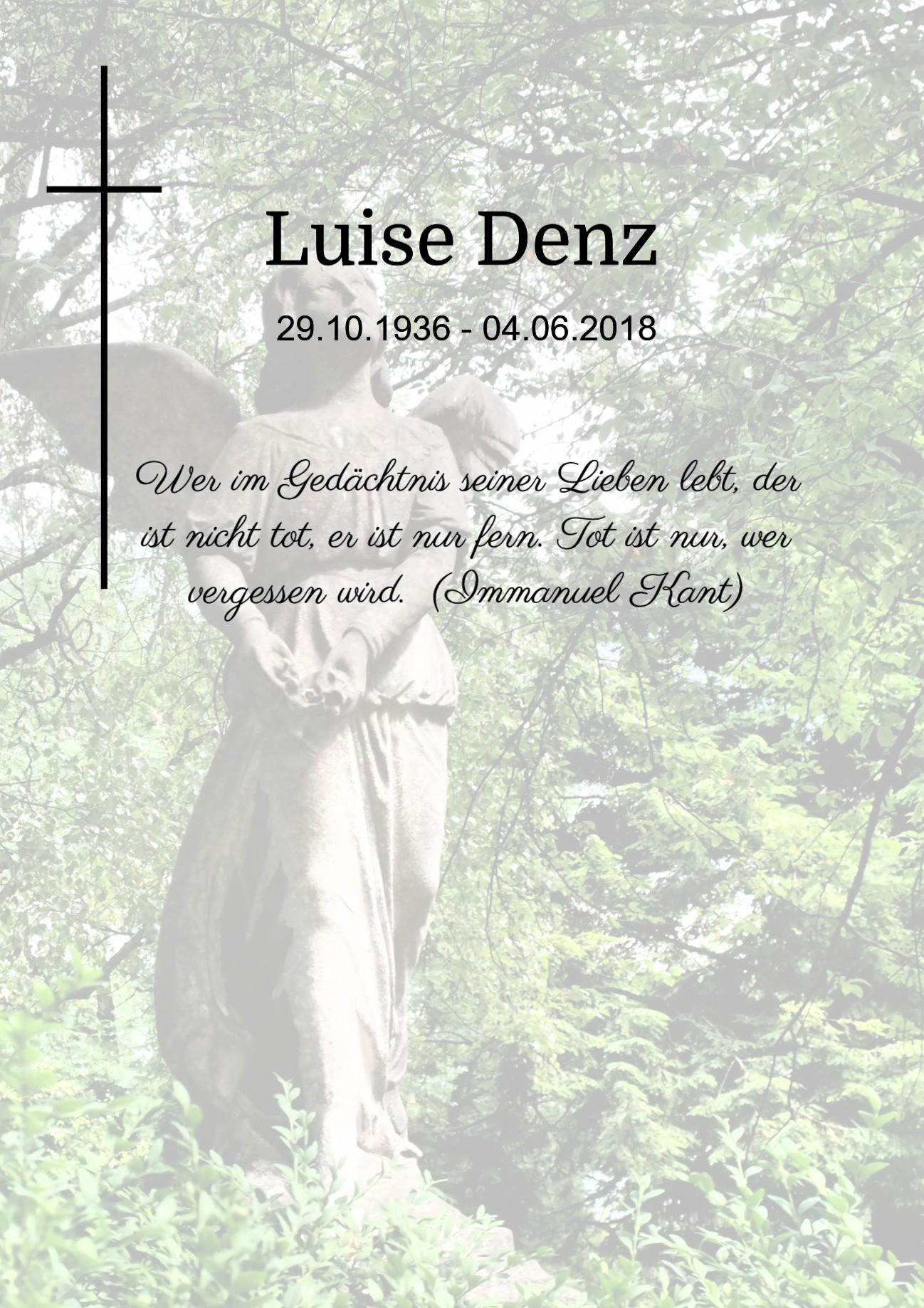 Traueranzeige von Luise Denz