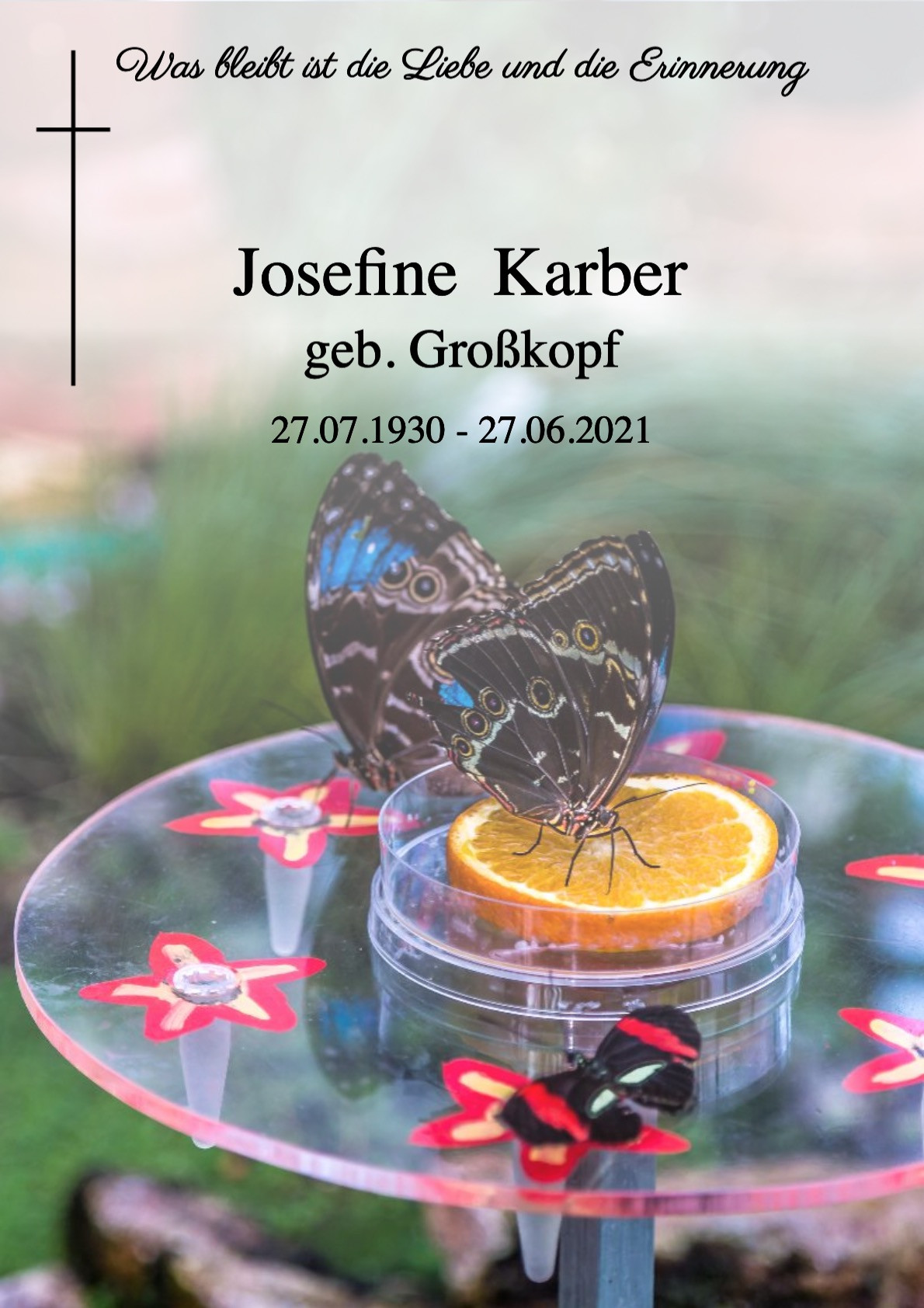 Traueranzeige von Josefine Karber