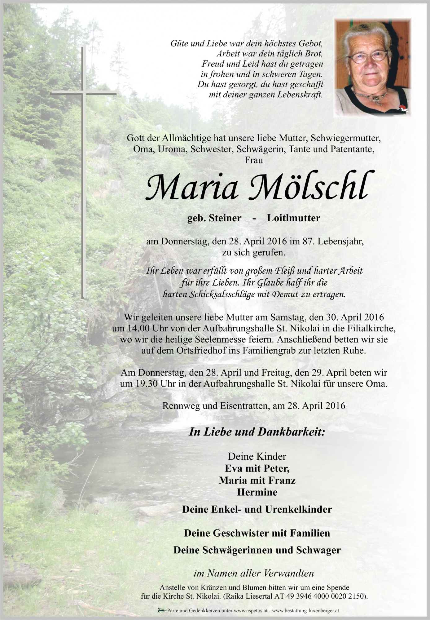 Traueranzeige von Maria Mölschl