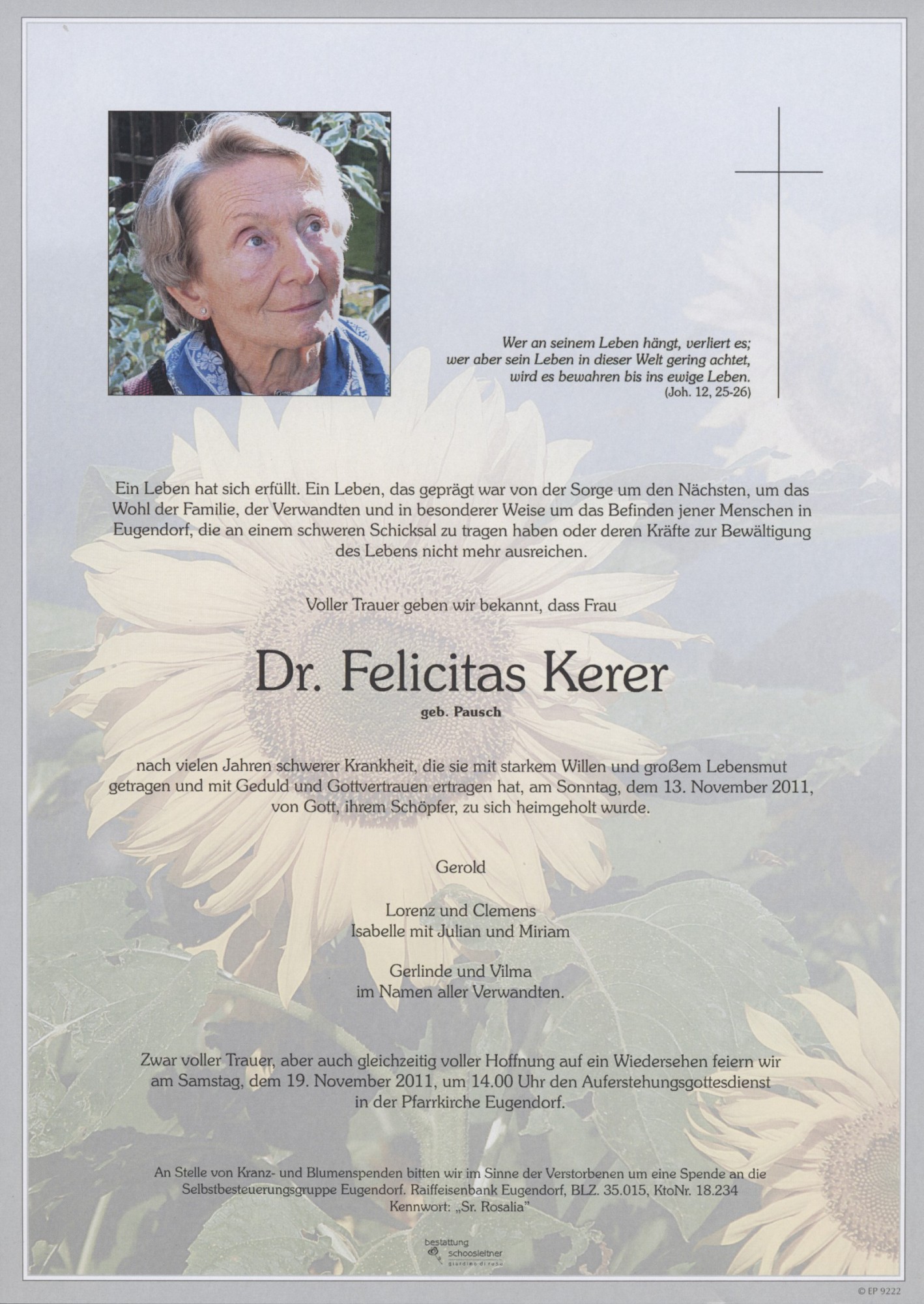 Traueranzeige von Felicitas Kerer